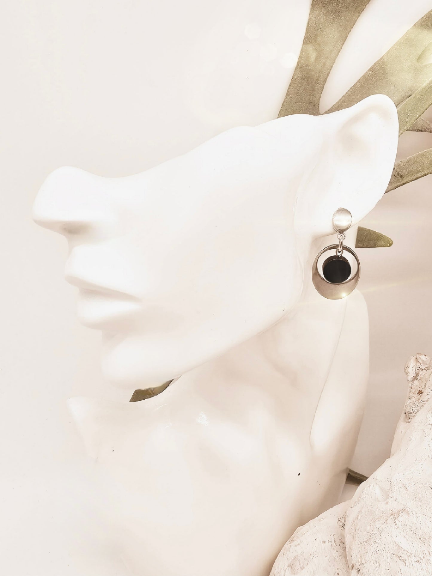 Ohrringe aus Edelstahl mit Onyx