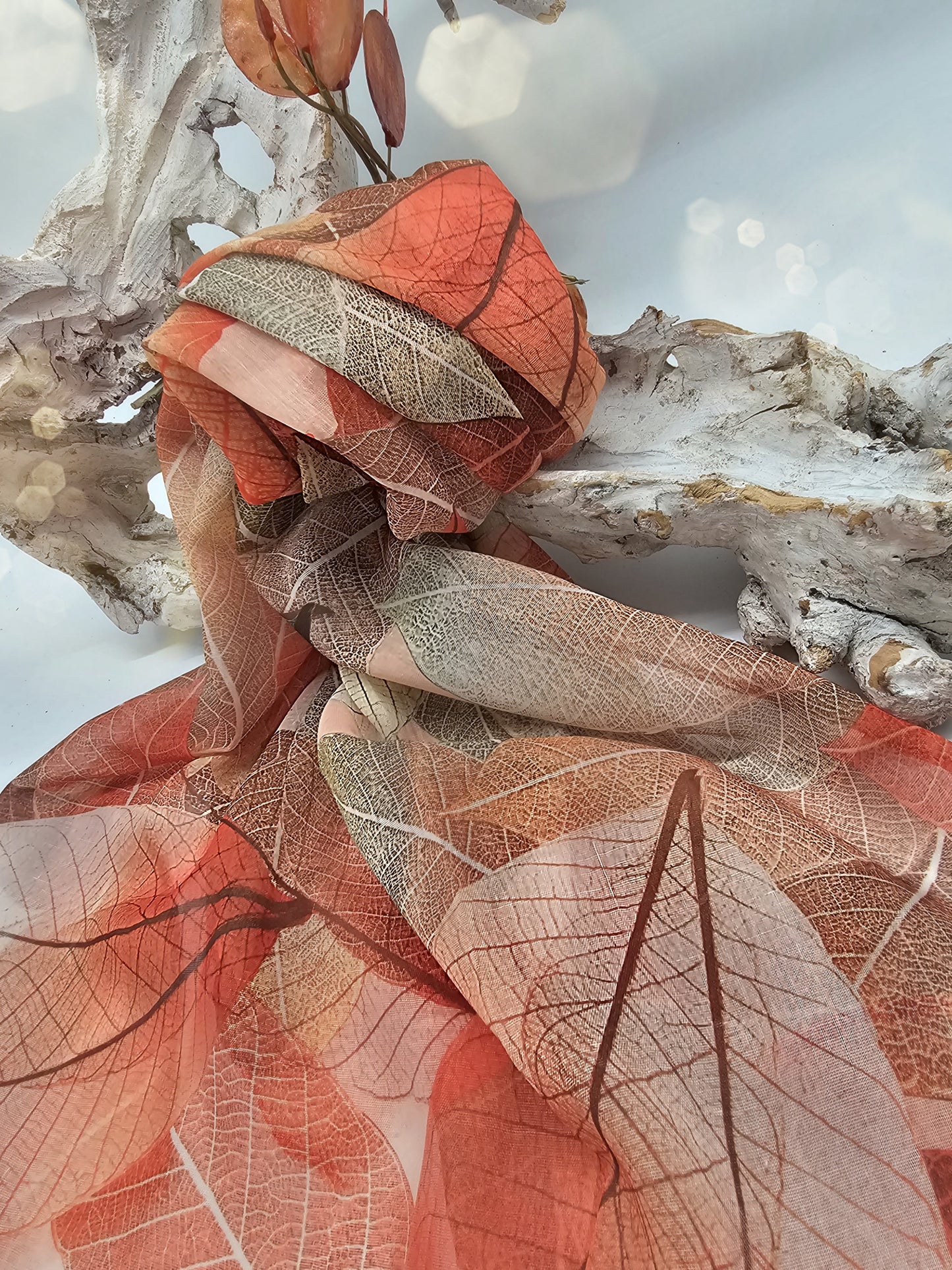 schal-blaettermuster-orange