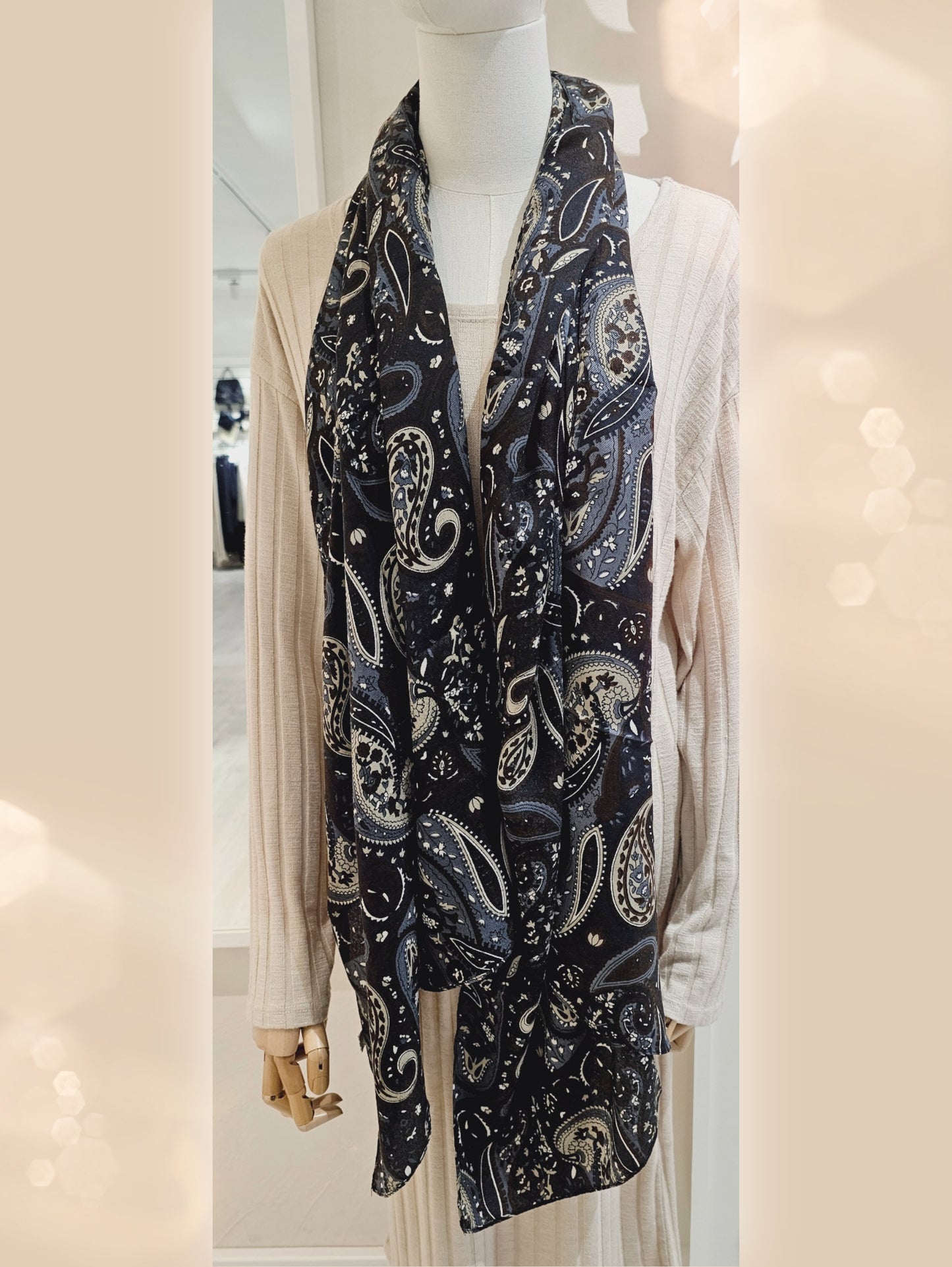 Schal Paisley Dunkelblau