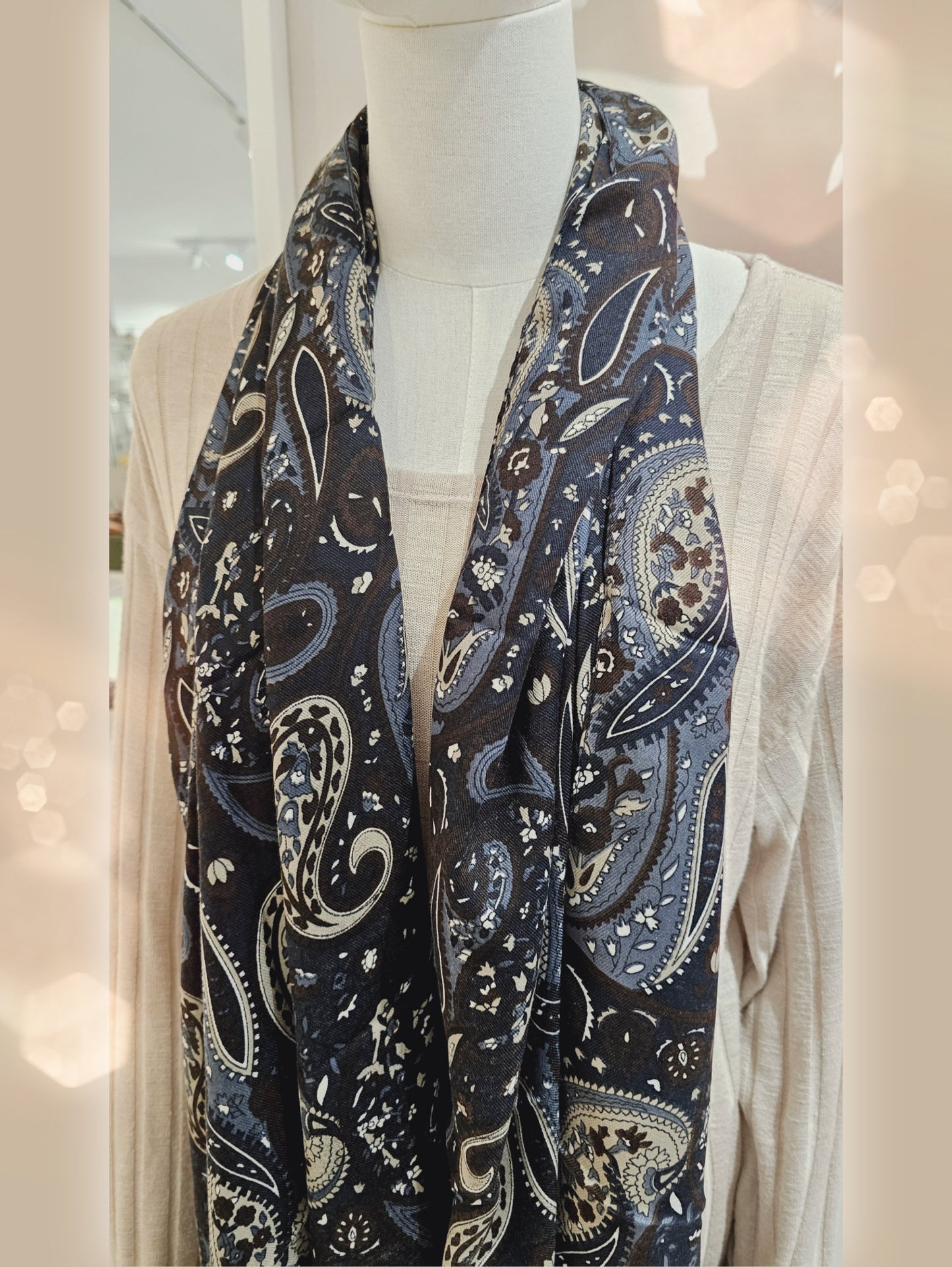 Schal Paisley Dunkelblau