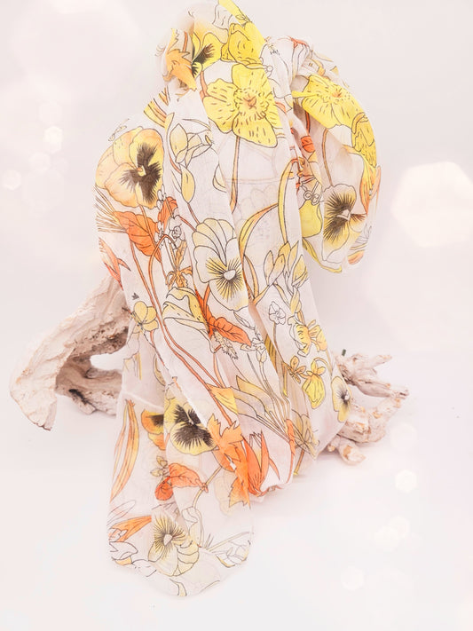 schal-loop-gelb-orange-blumen-1