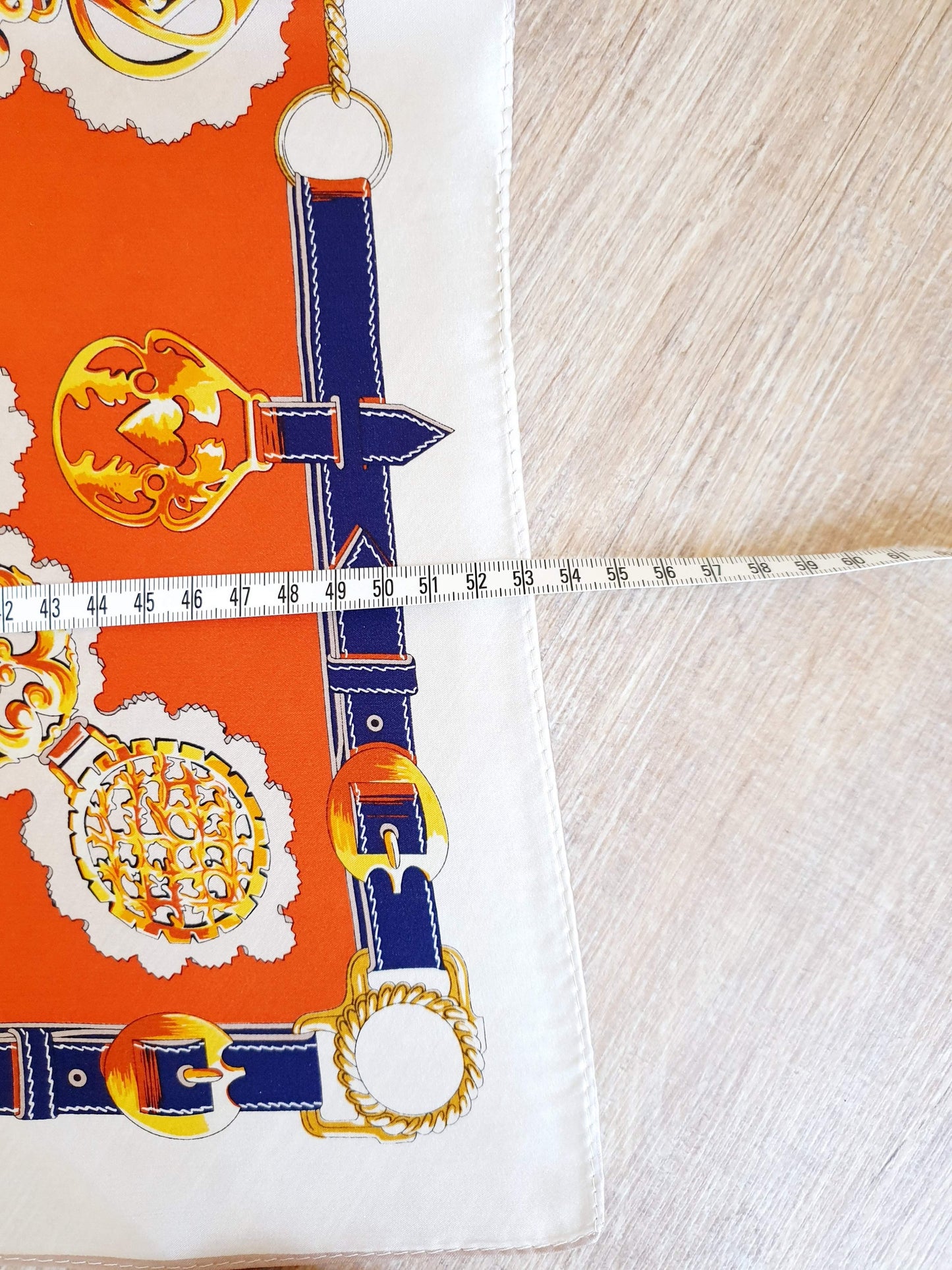 Schal NICKITUCH klein / ORANGE Blau SEIDE / Halstuch