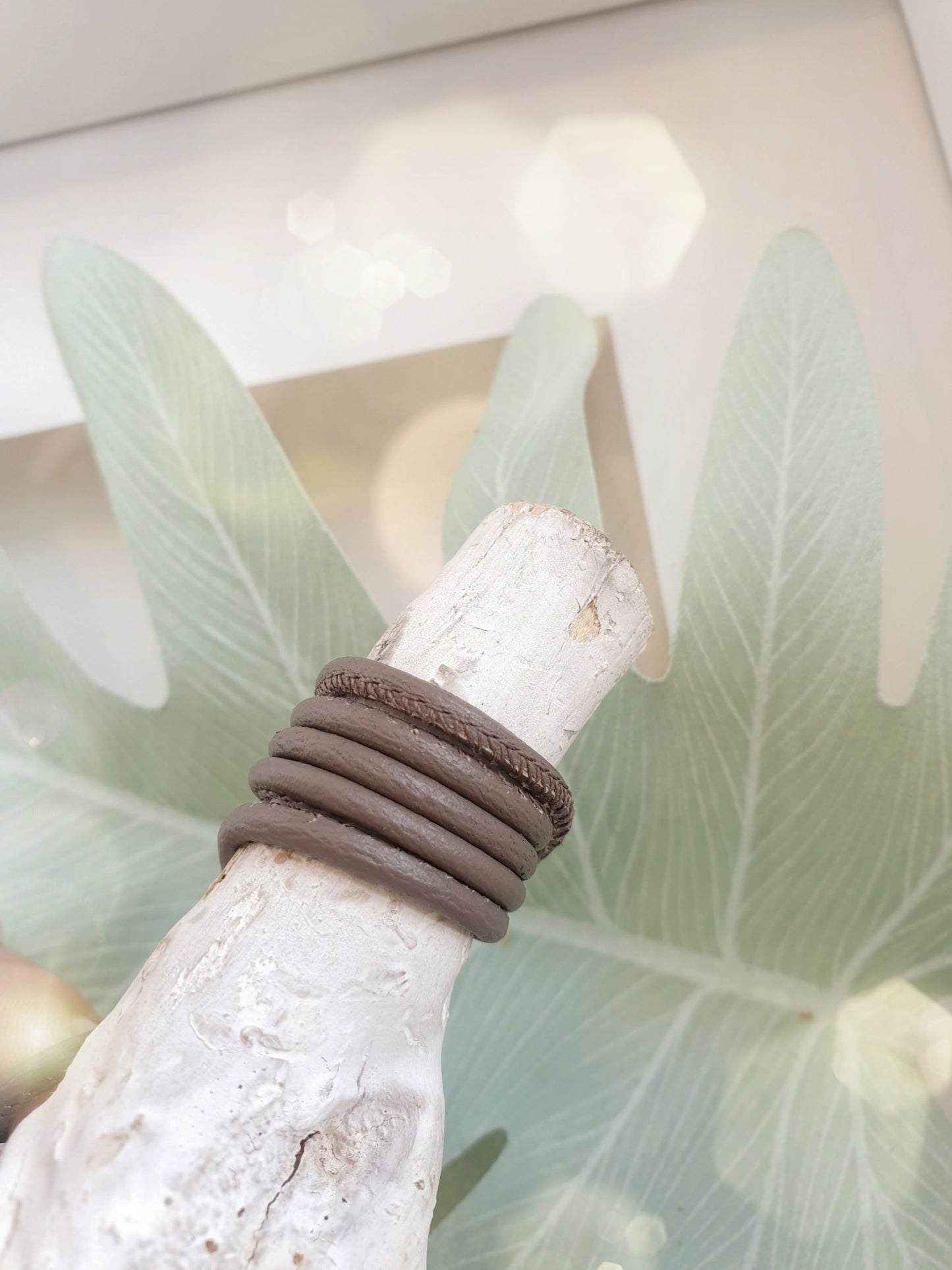 Leder für Kette oder Armband Taupe