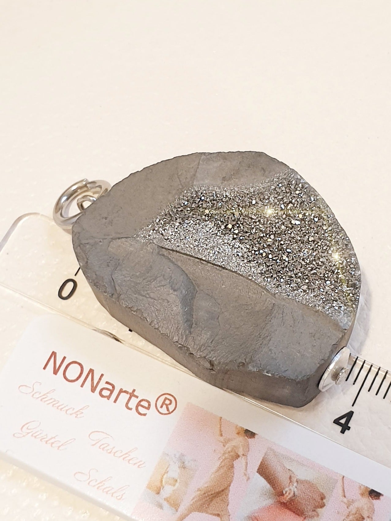Achat Anhänger mit Druse Silber beschichtet