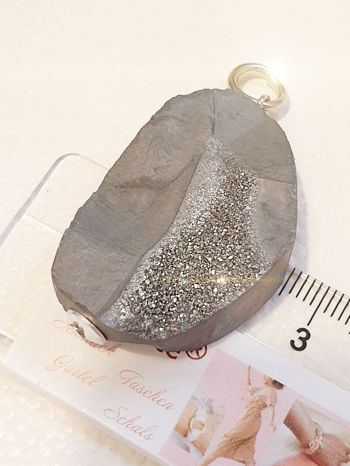 Achat Anhänger mit Druse Silber beschichtet