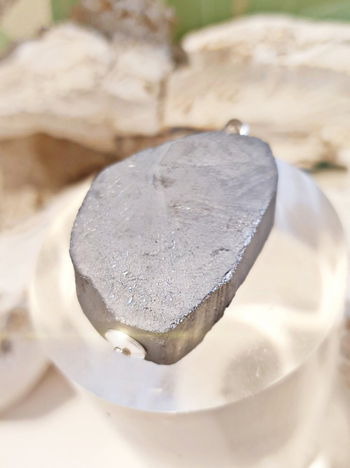 Achat Anhänger mit Druse Silber beschichtet