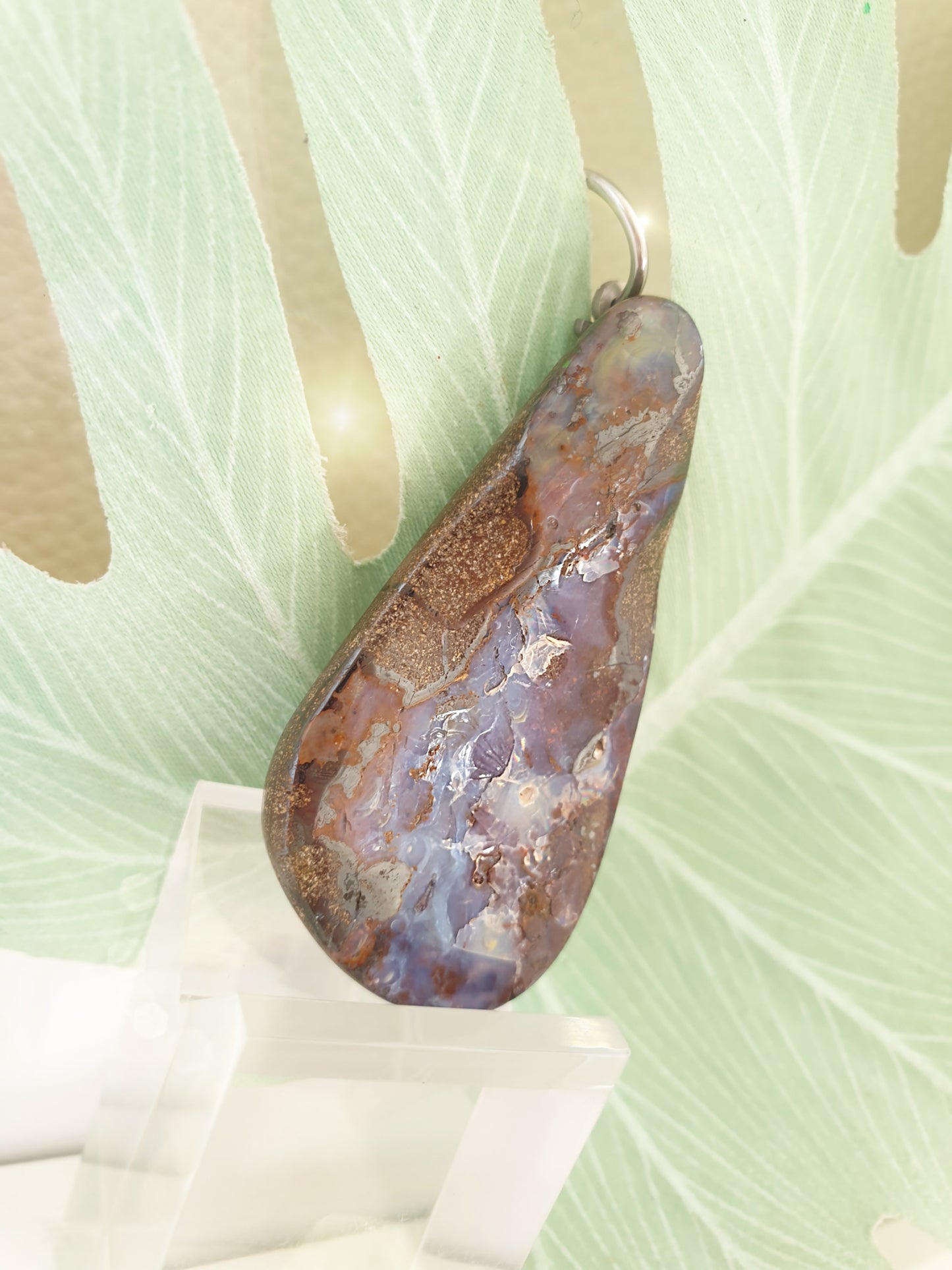 Anhänger groß Boulderopal Blau
