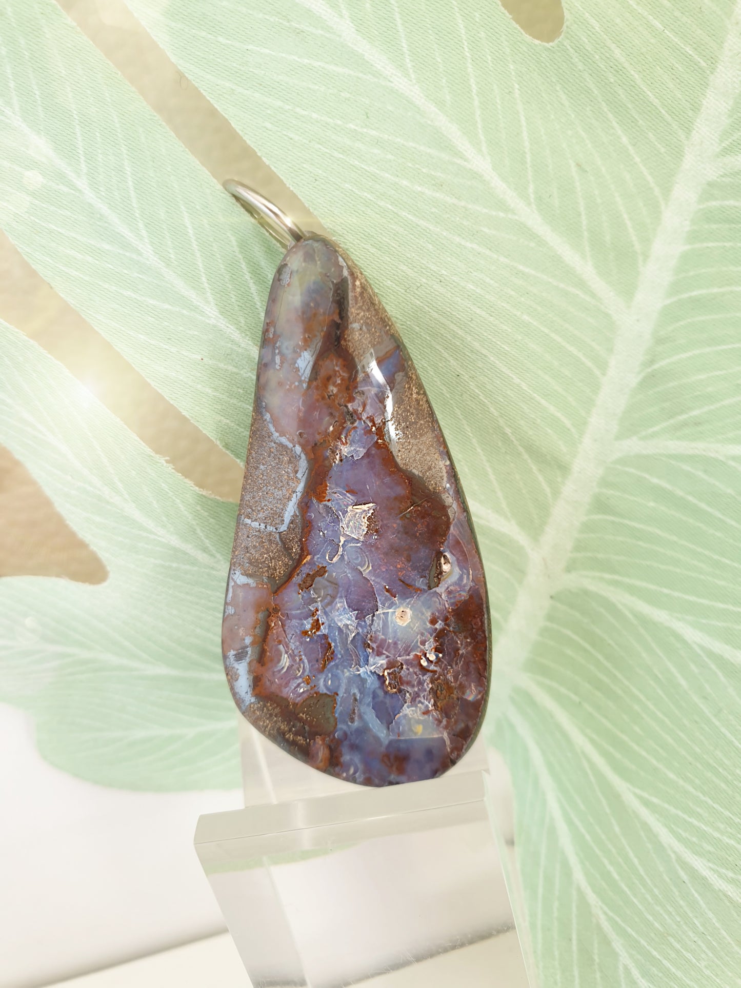 Anhänger groß Boulderopal Blau