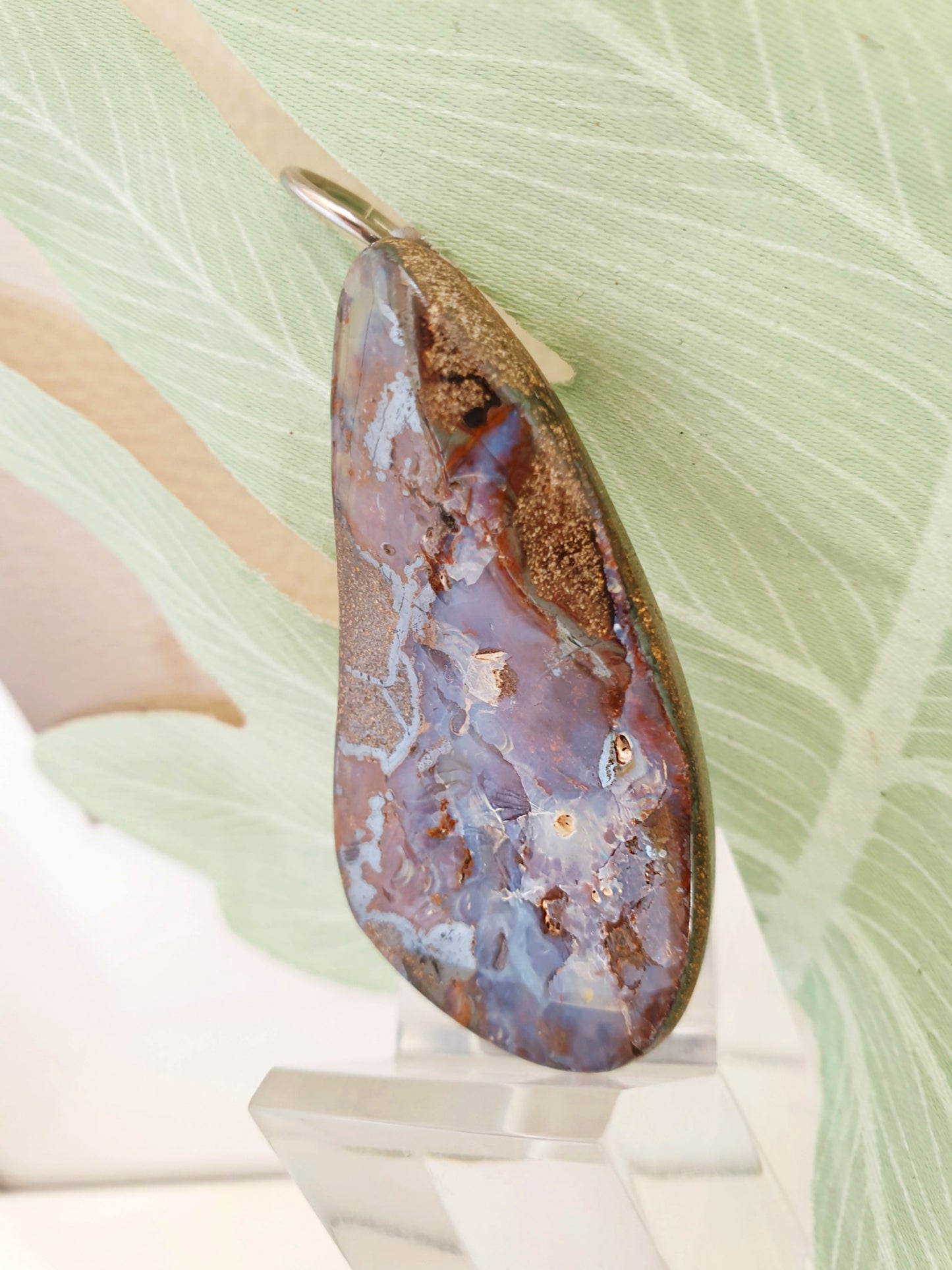 Anhänger groß Boulderopal Blau