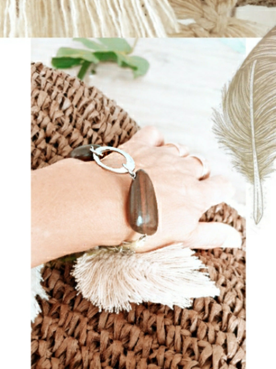 Armband aus Holz und Edelstahl