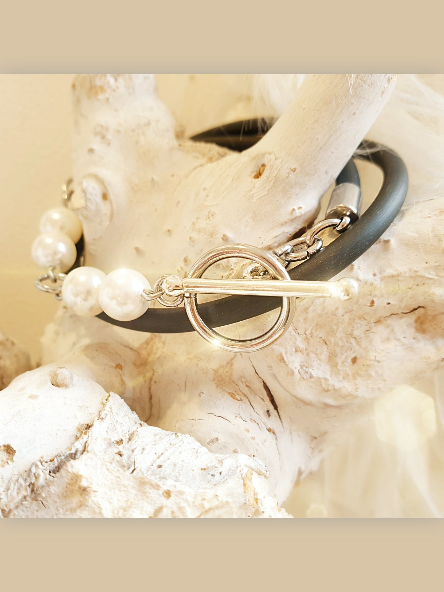 Wechselarmband mit 3 Elementen zum Austauschen Perle
