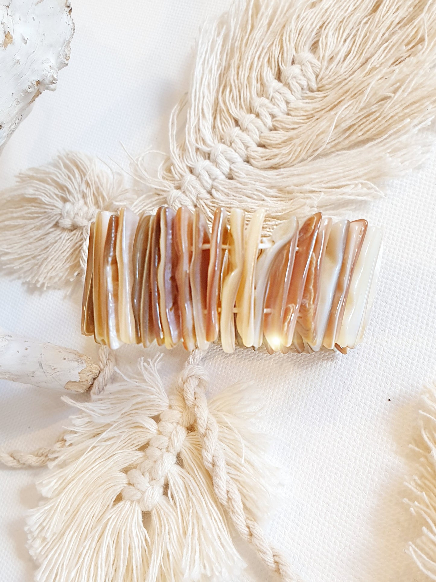 Muschelarmband in Beige Natur
