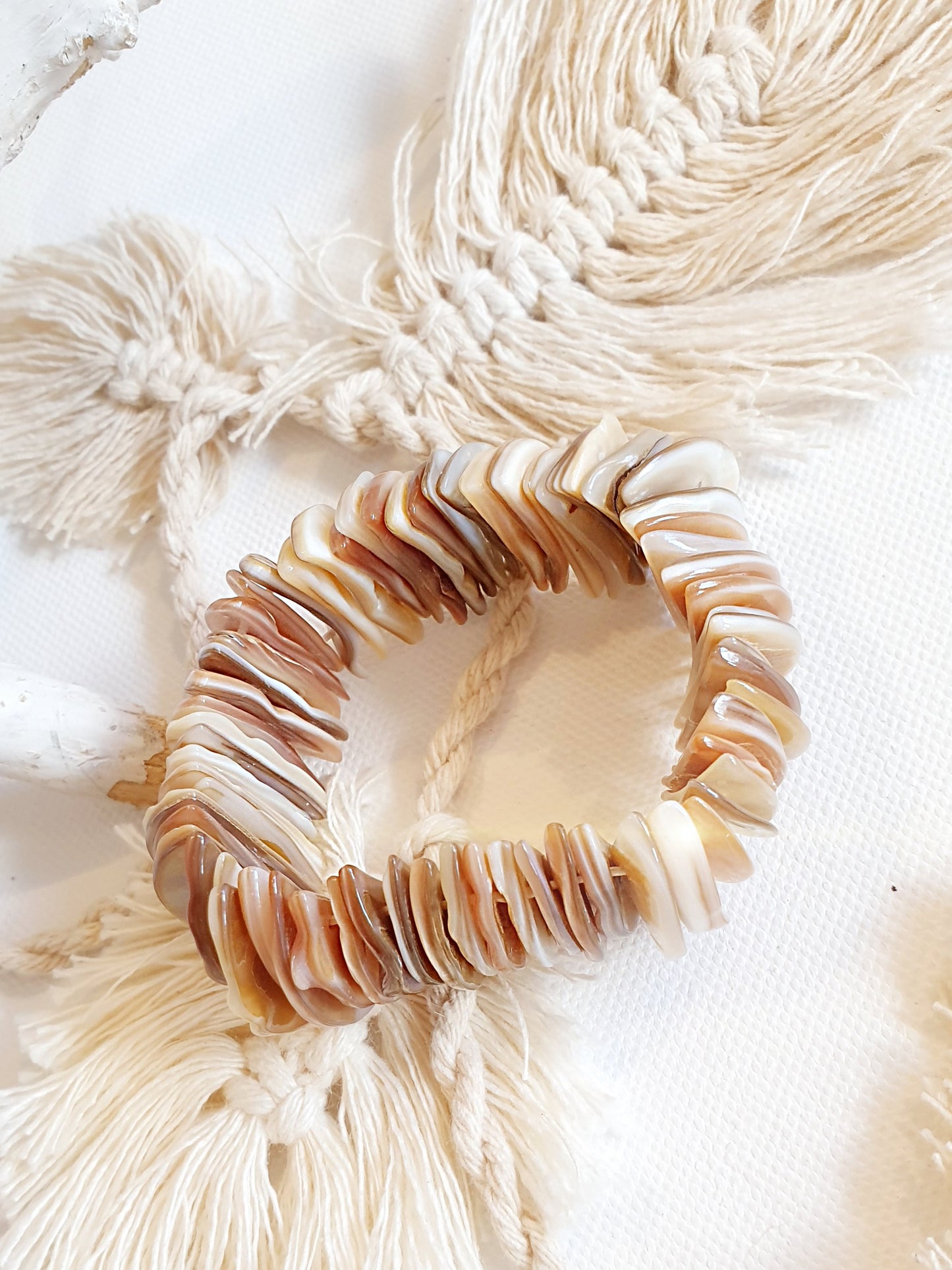 Muschelarmband in Beige Natur