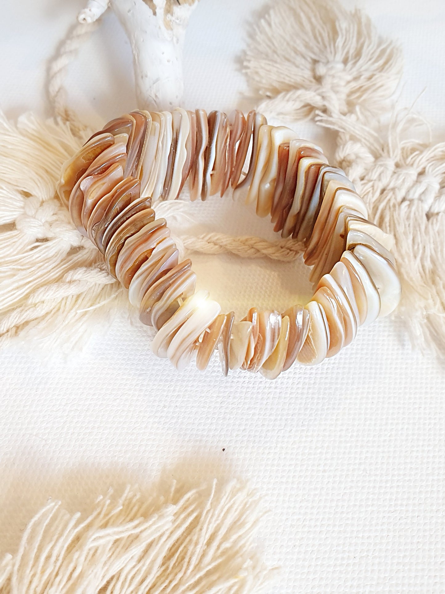 Muschelarmband in Beige Natur