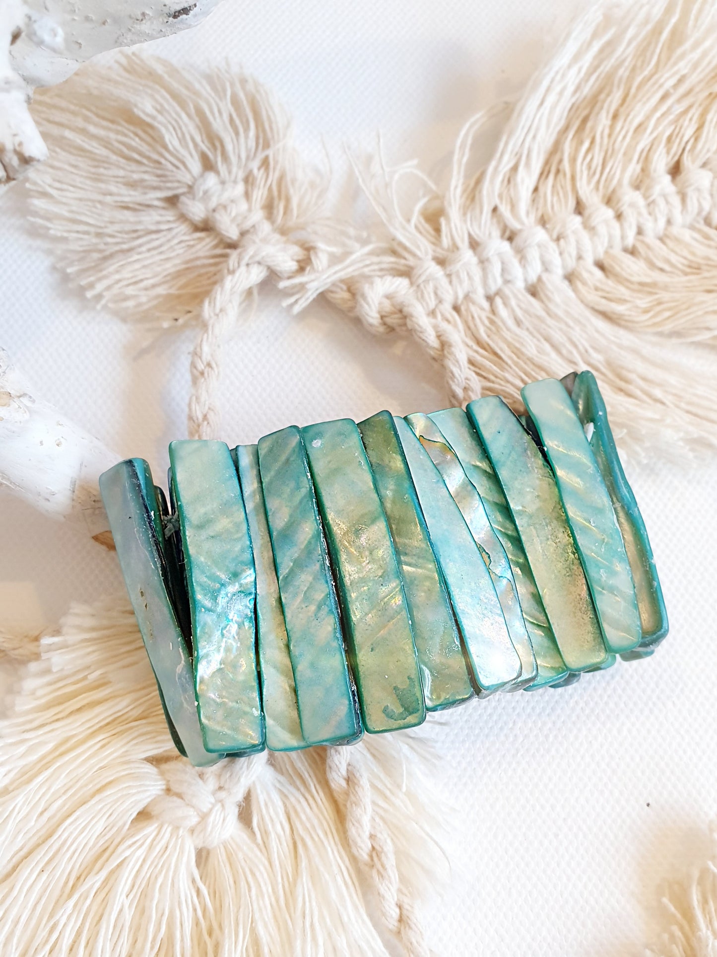 Muschelarmband in Türkis