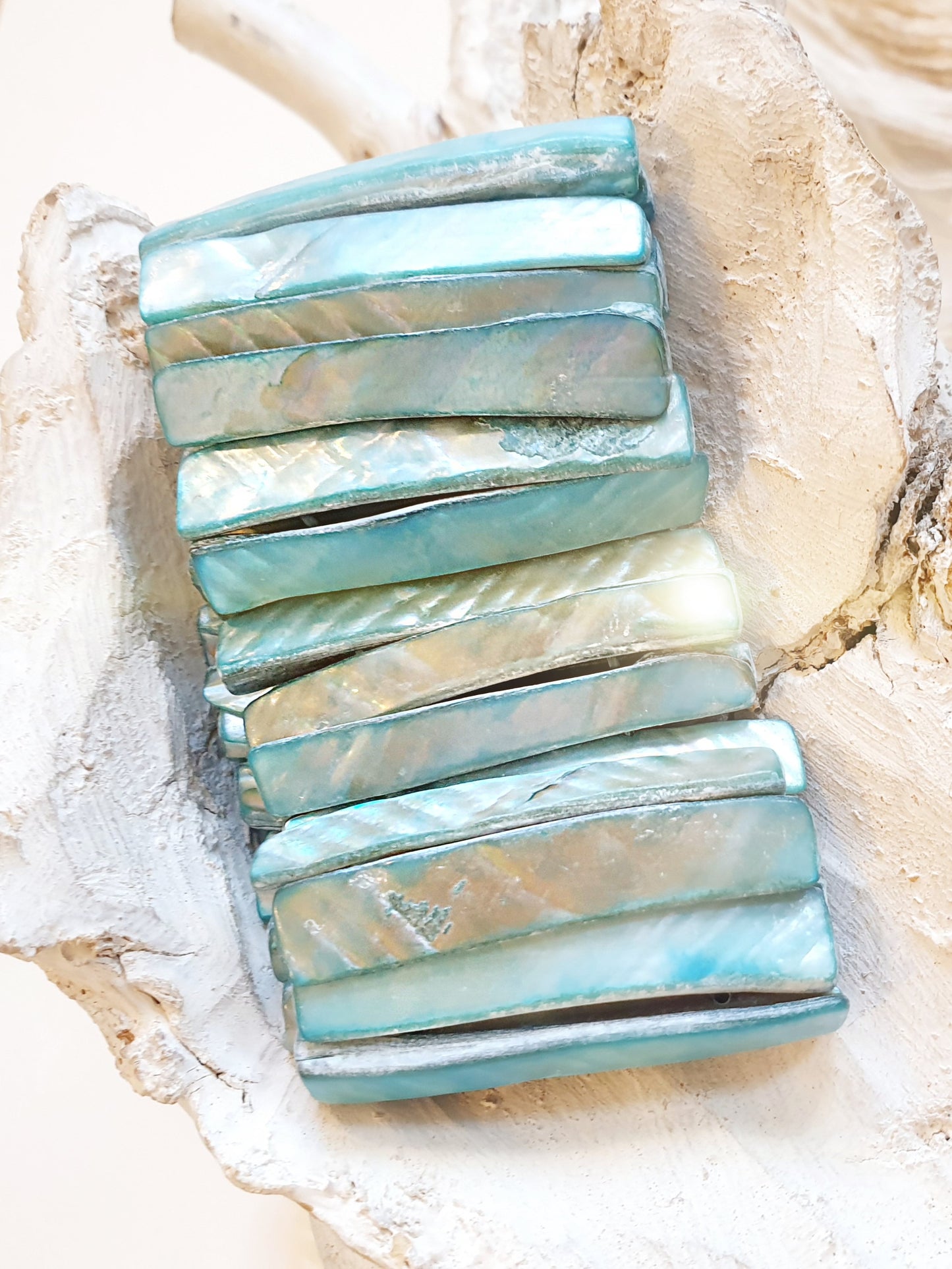 Muschelarmband in Türkis