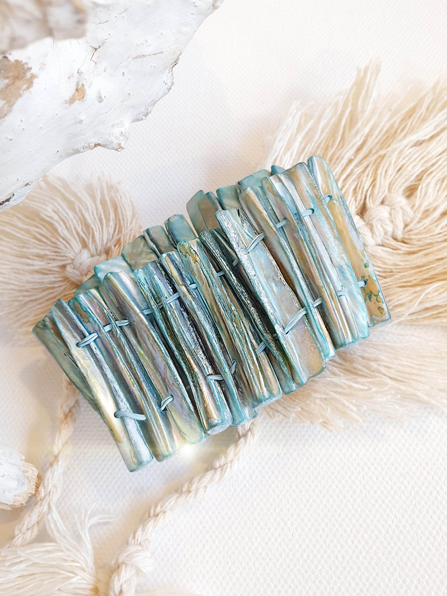 Muschelarmband in Türkis