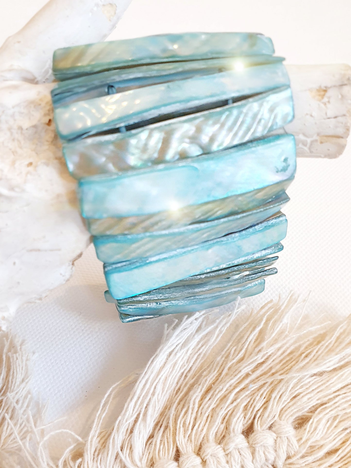 Muschelarmband in Türkis