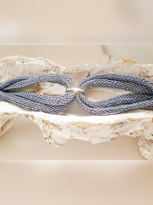 Armband aus textilem Seil in Jeansblau