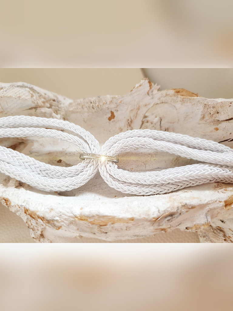 Armband aus textilem Seil in Weiß