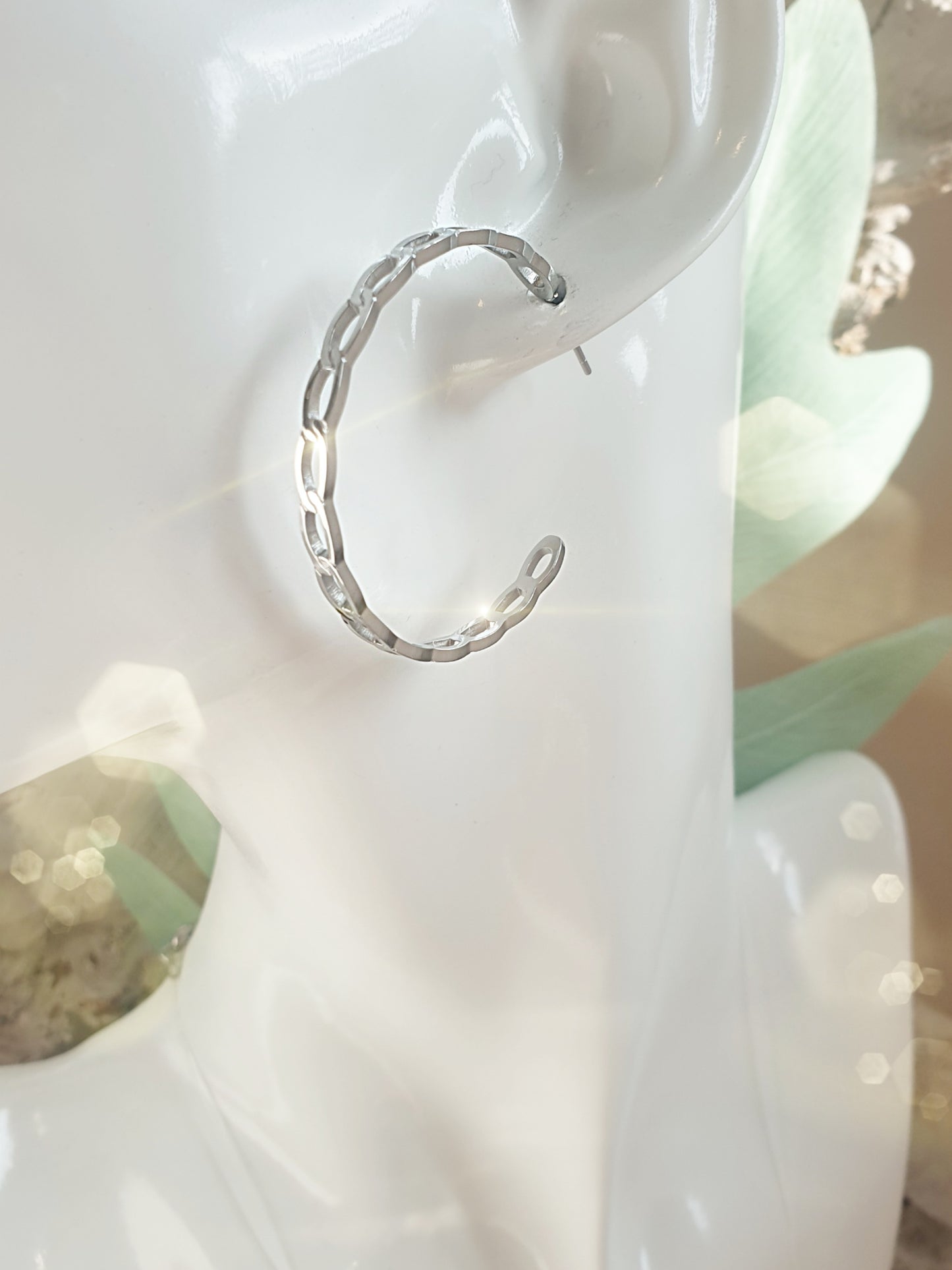 Ohrringe Creolen Silber groß mit Steckverschluss