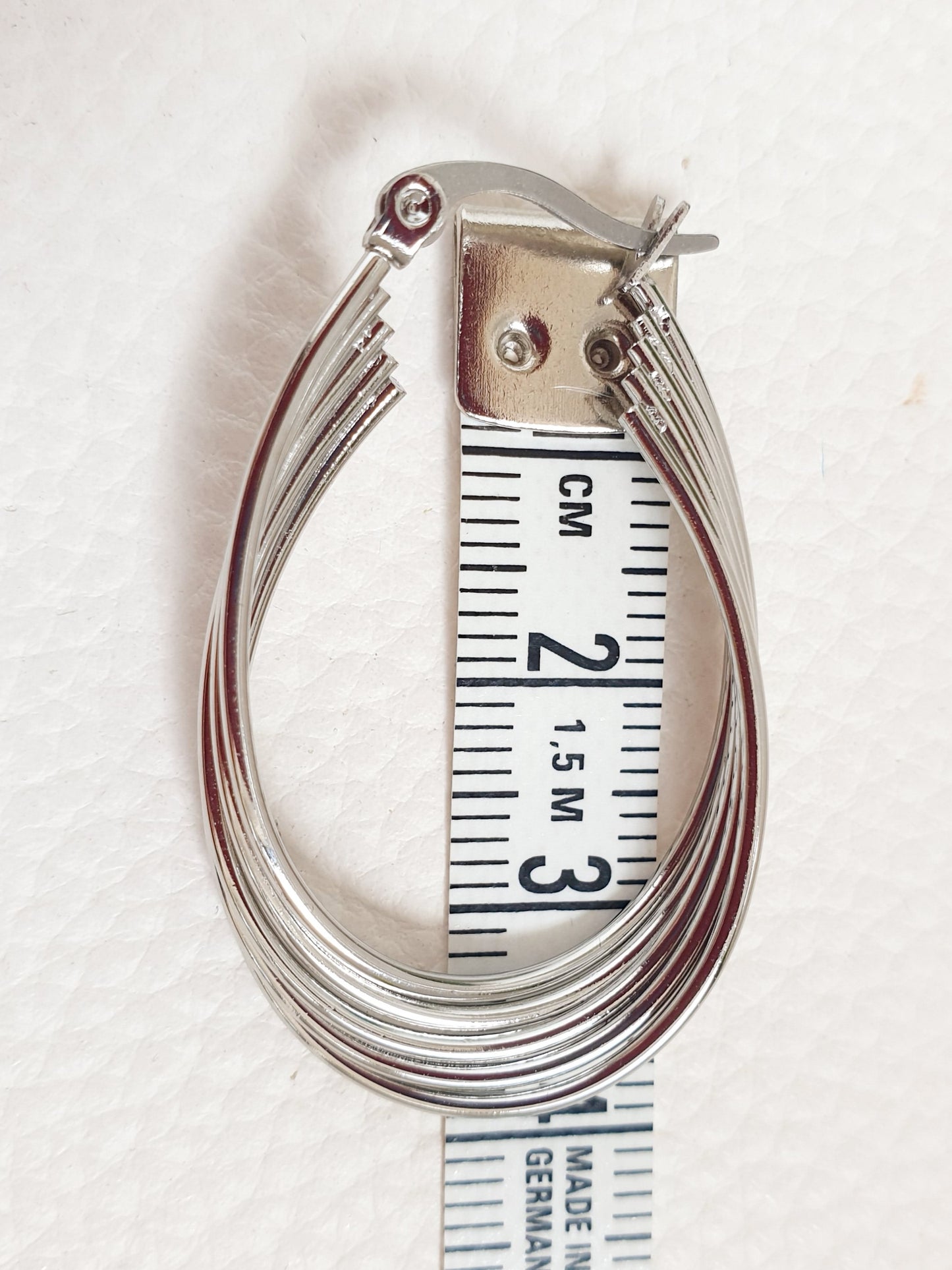 Creole aus Edelstahl oval mehrfach in Silber