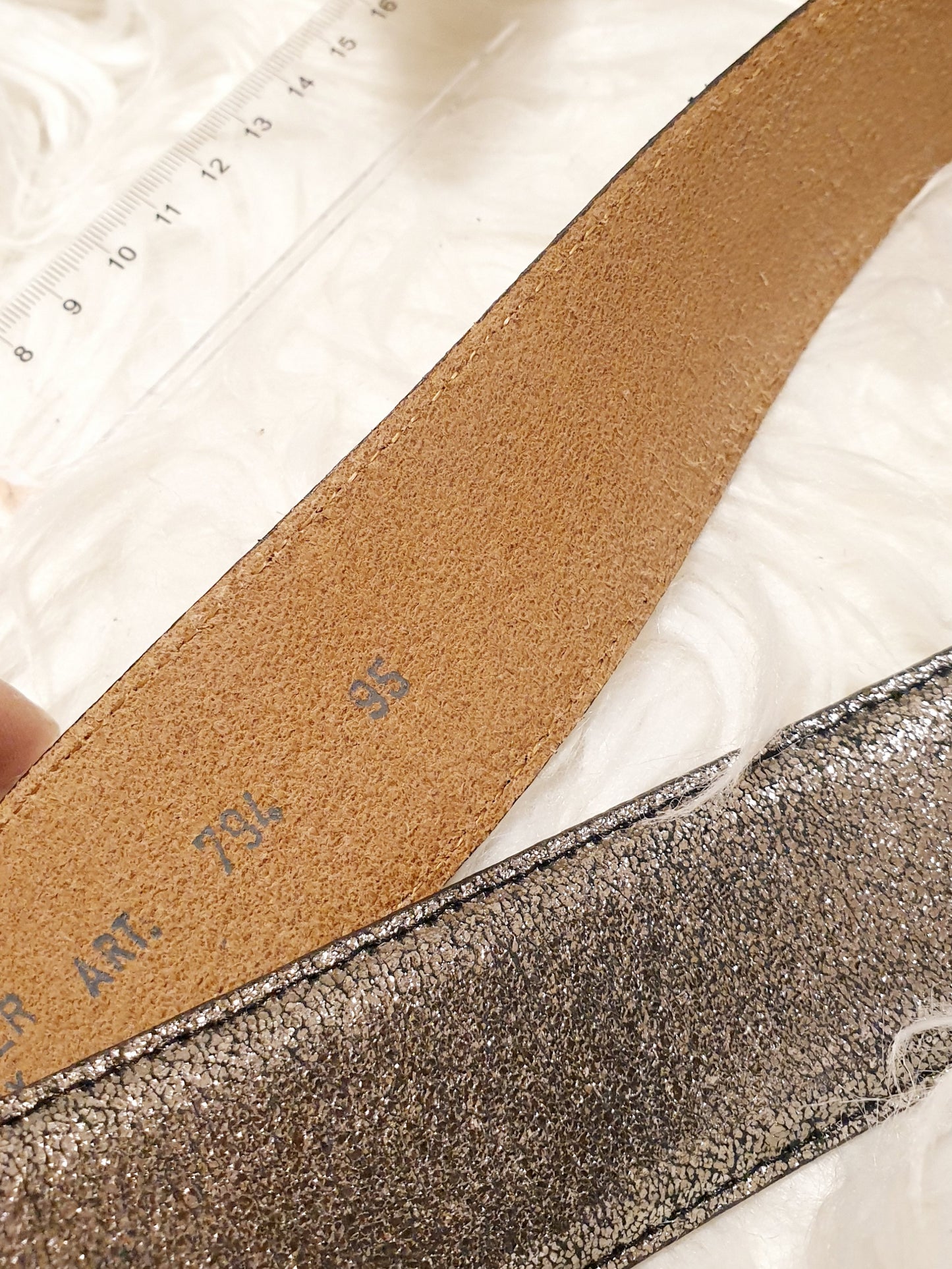 Ledergürtel in Dunkelsilber 4 cm