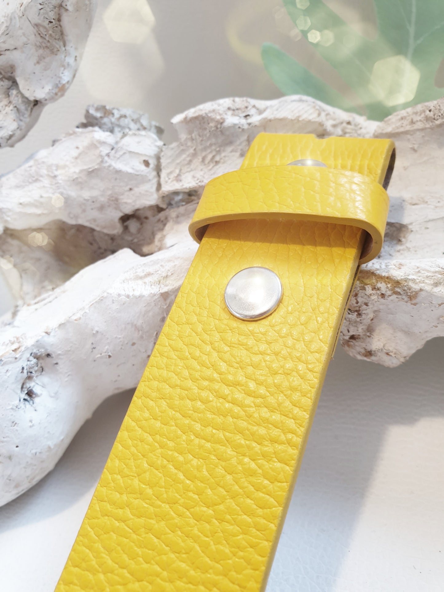 Ledergürtel in Gelb 4cm breit