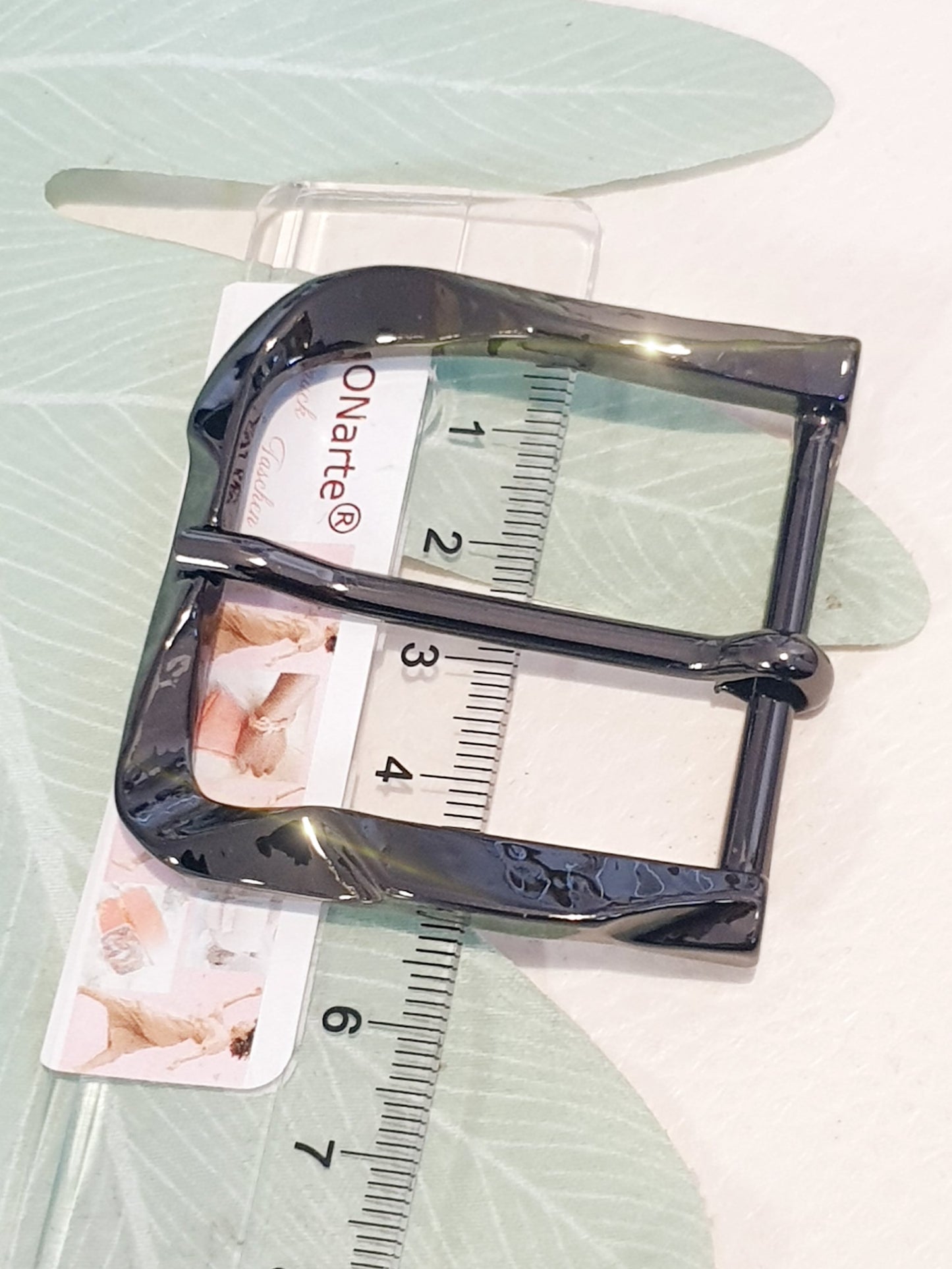 Gürtelschnalle 4cm Schwarz glänzend