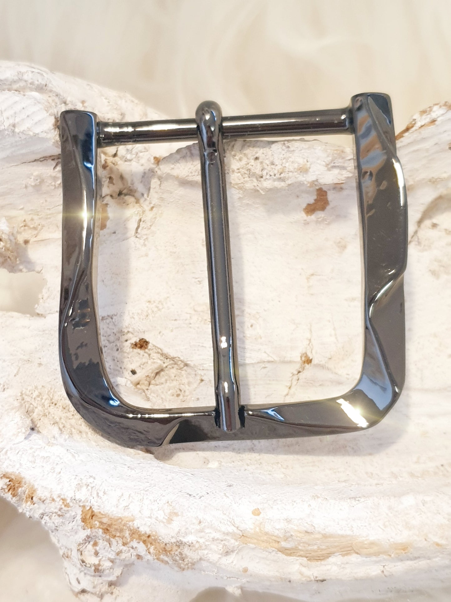 Gürtelschnalle 4cm Schwarz glänzend