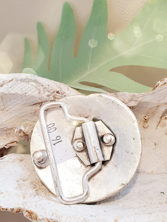 Gürtelschnalle Spirale Silber Rückseite