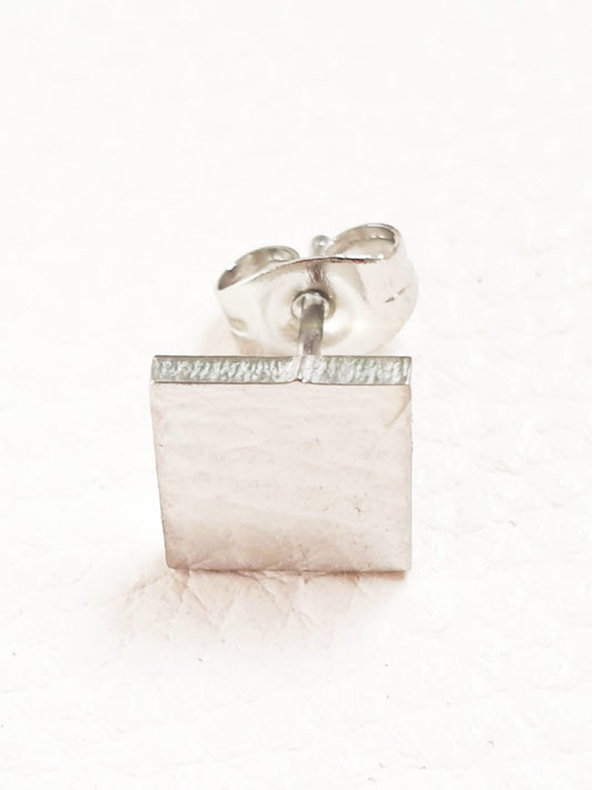 Edelstahl Ohrstecker Quadrat Viereck Silber