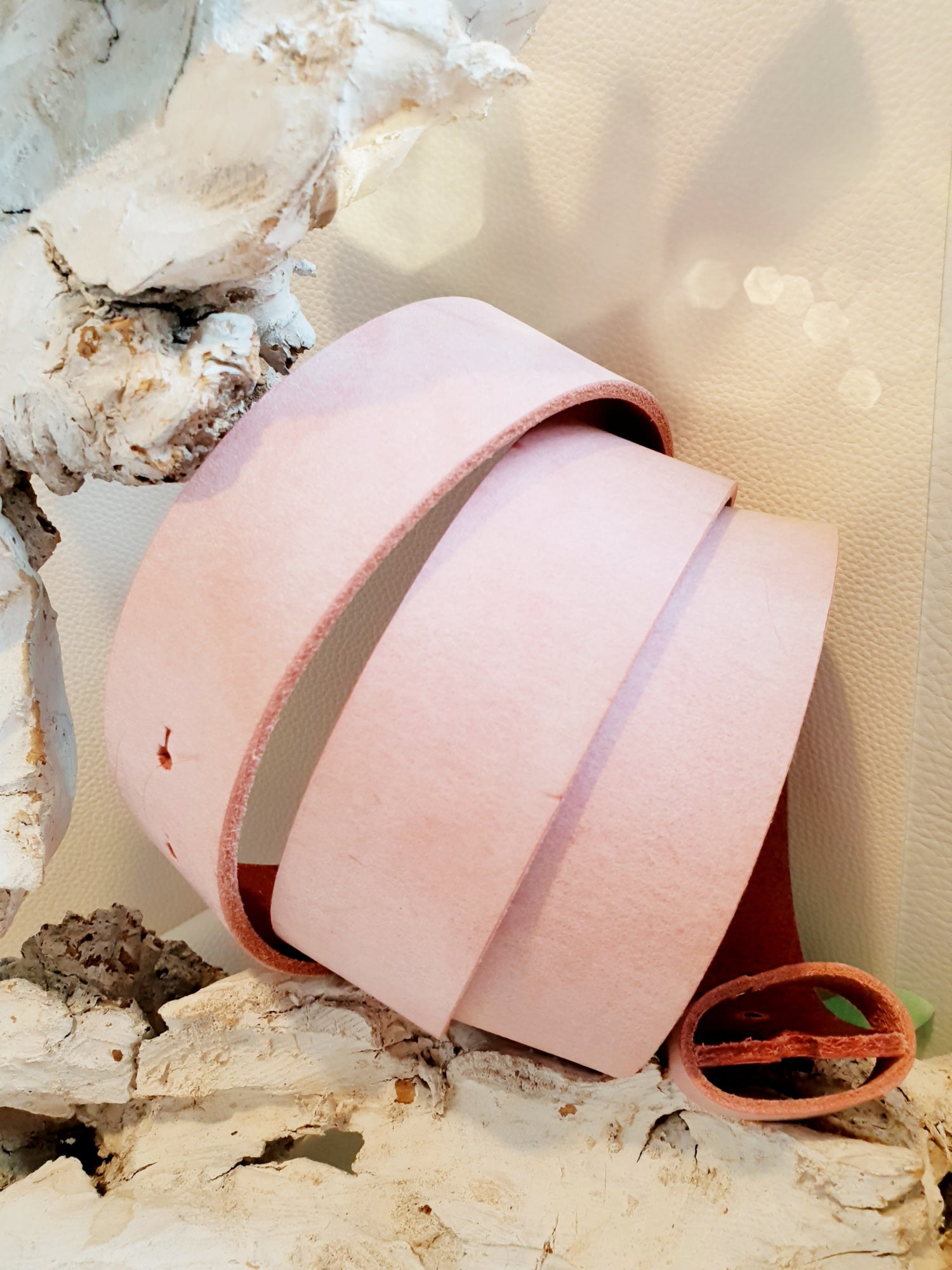 Ledergürtel Pink - Rosa 4cm breit