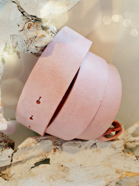 Ledergürtel Pink - Rosa 4cm breit