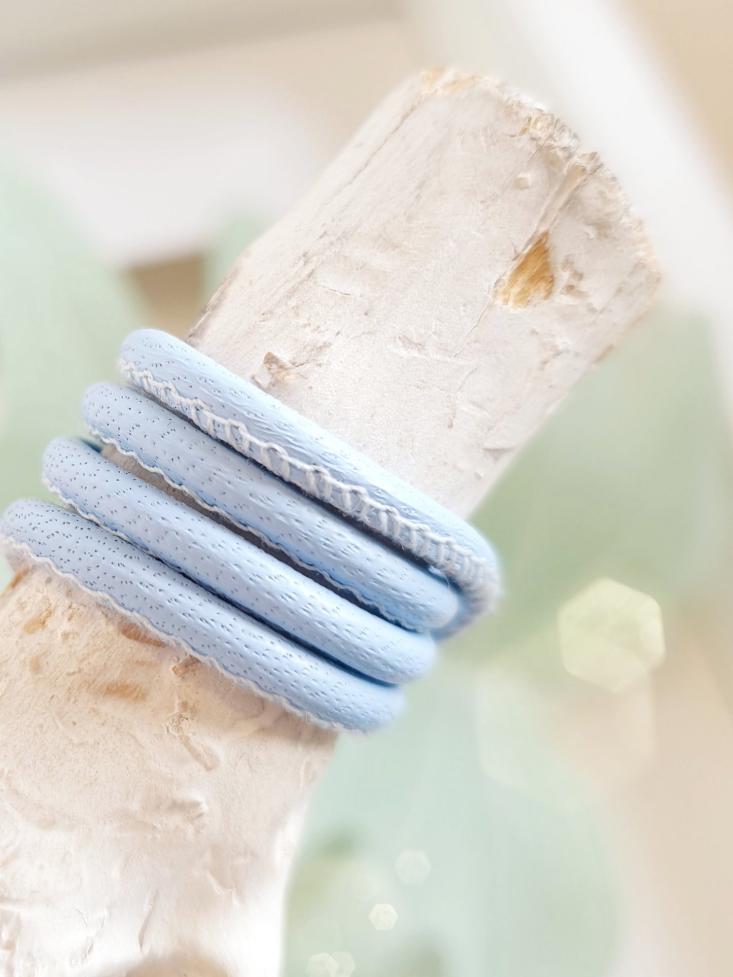 Leder für Kette oder Armband Hellblau