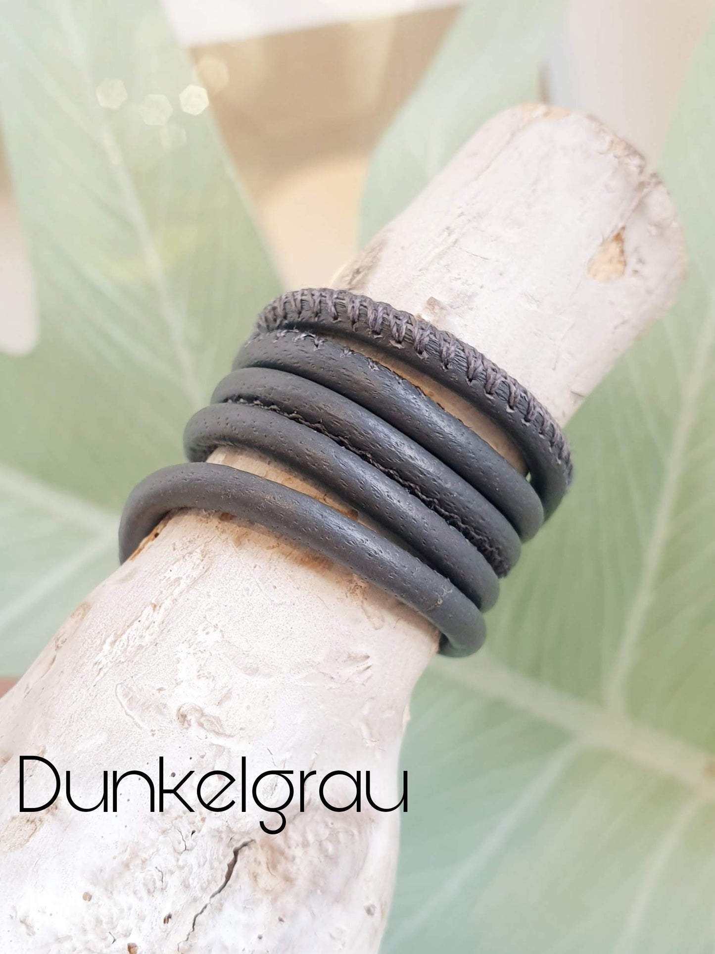 Nappaleder Dunkelgrau