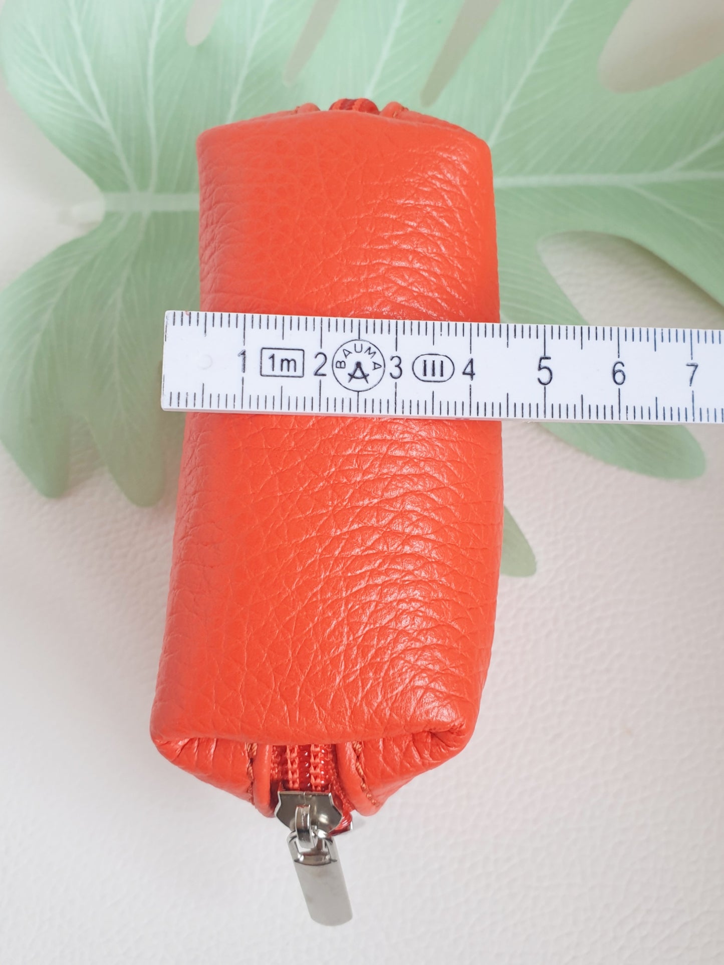 ETUI Beutel Lippenstiftetui klein aus Leder in Orange Tiefe