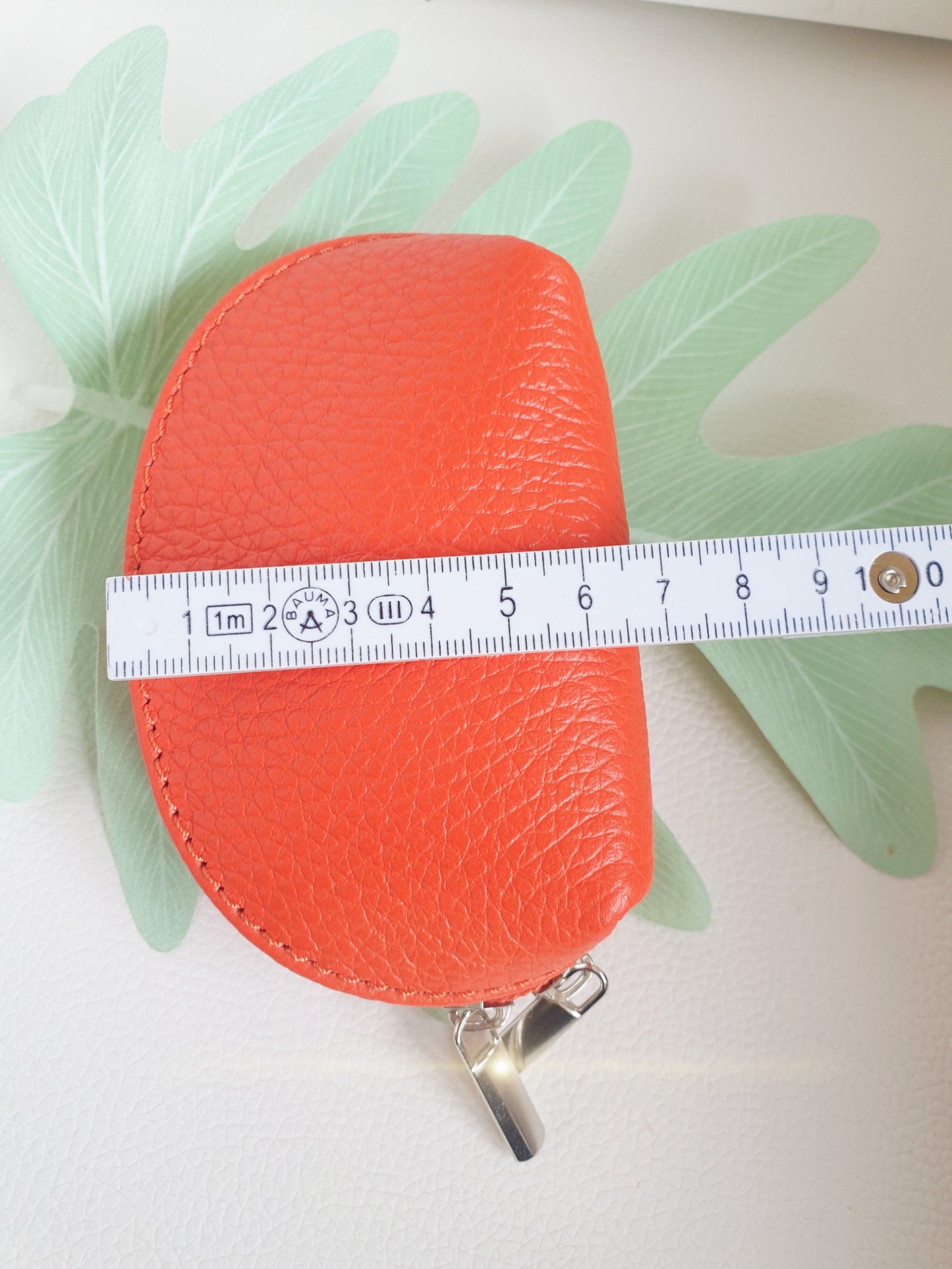 ETUI Beutel Lippenstiftetui klein aus Leder in Orange Höhe