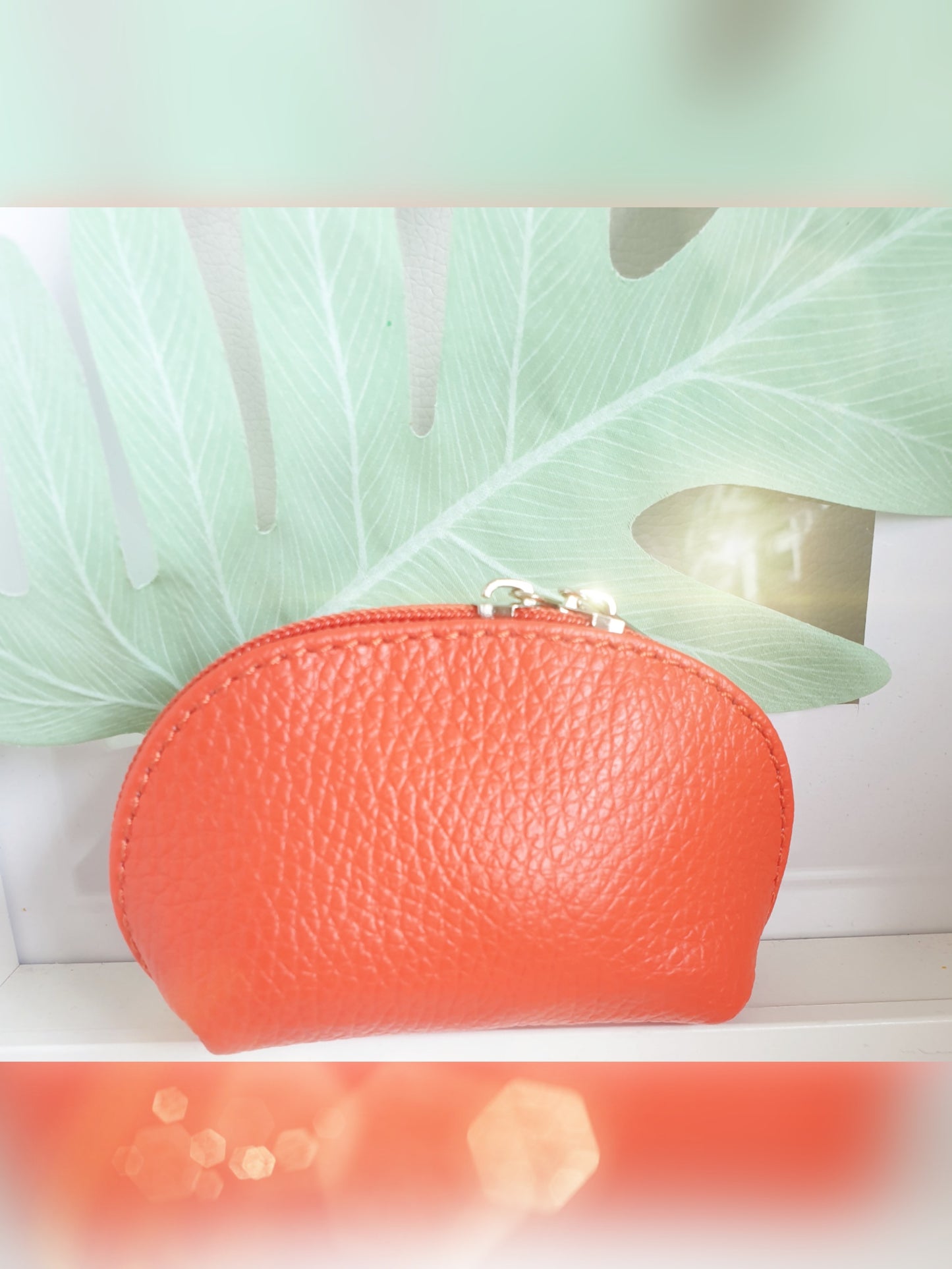 ETUI Beutel Lippenstiftetui klein aus Leder in Orange