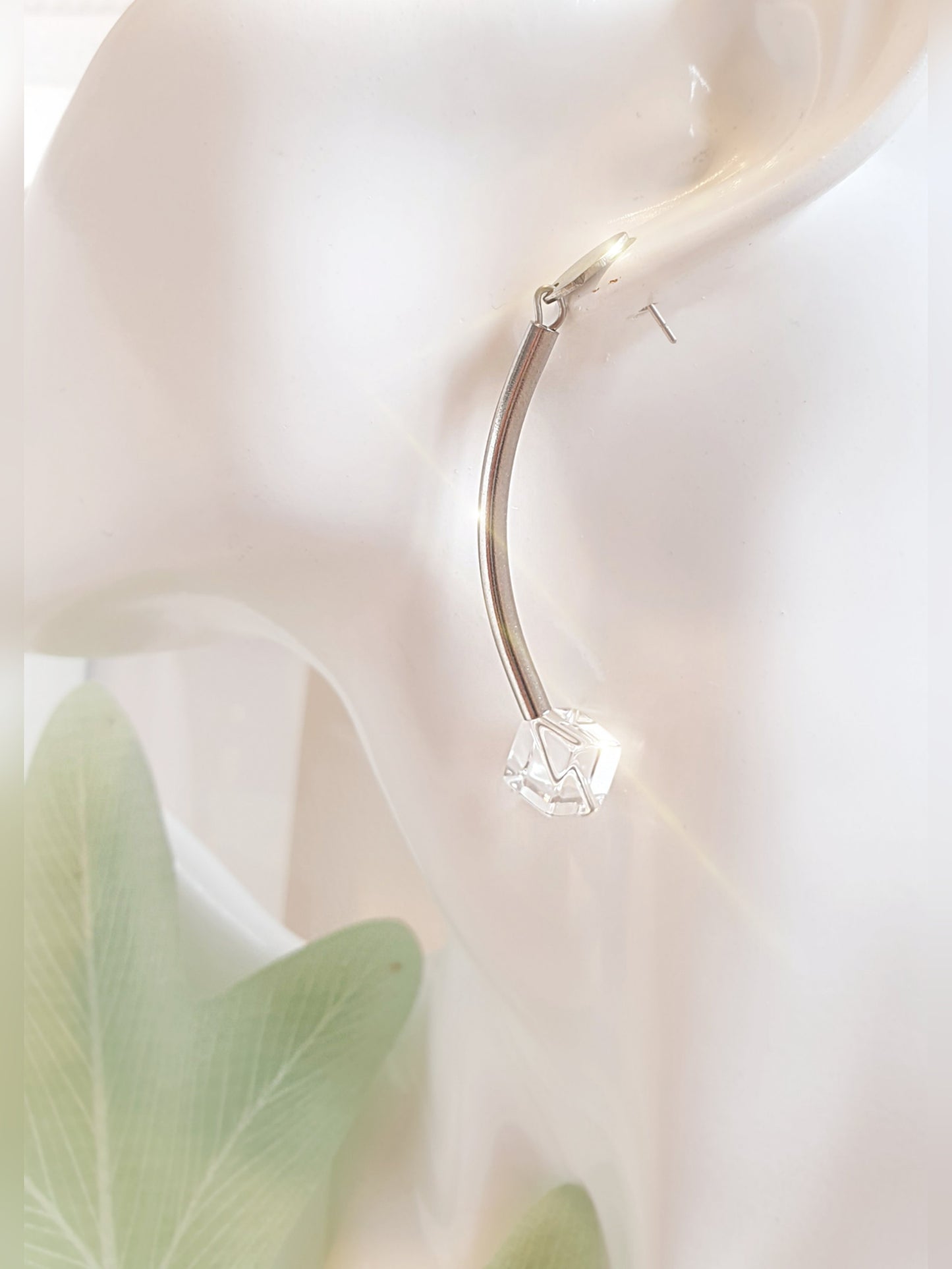 Lange Bergkristall Ohrringe mit Steckverschluss