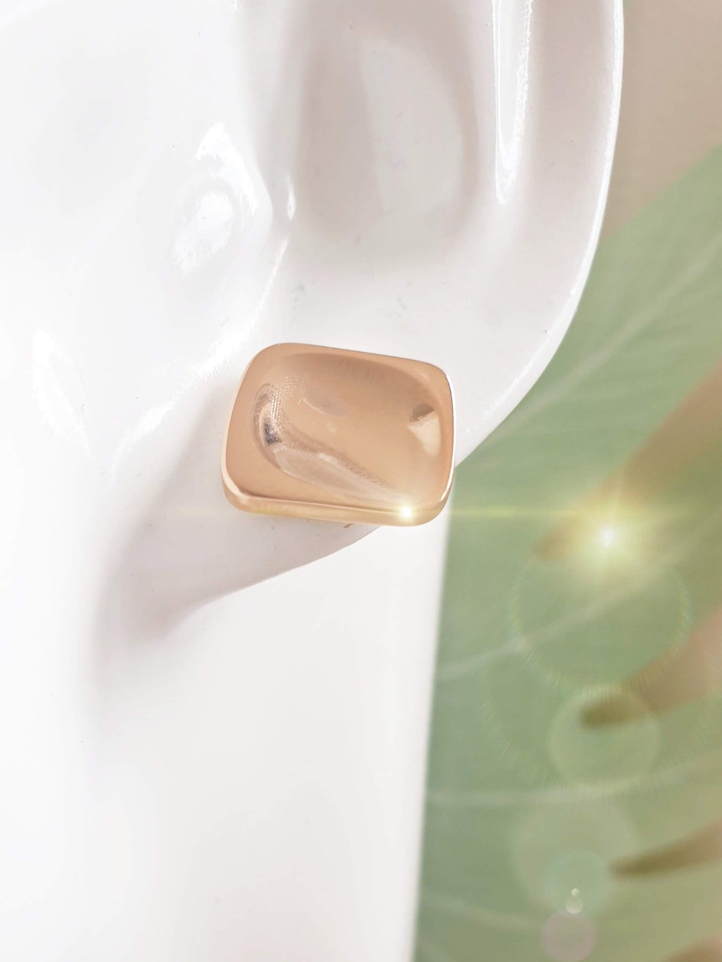 Ohrstecker Quadrat in Roségold