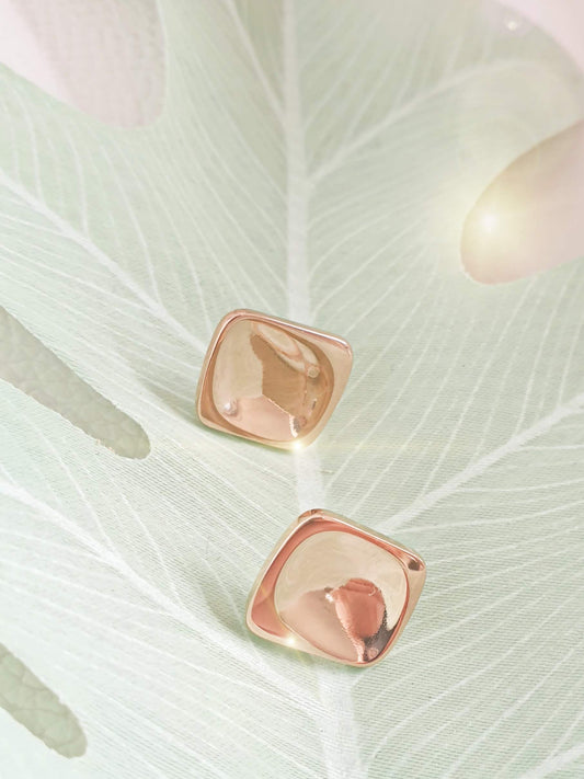 Ohrstecker Quadrat in Roségold