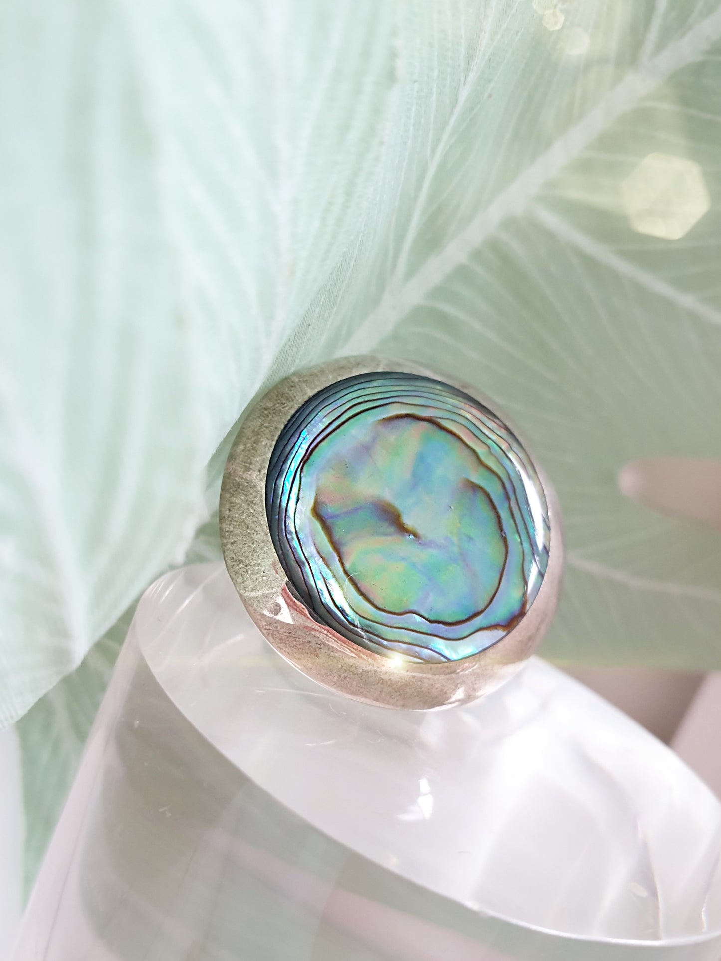 Ring mit großer Paua Muschel