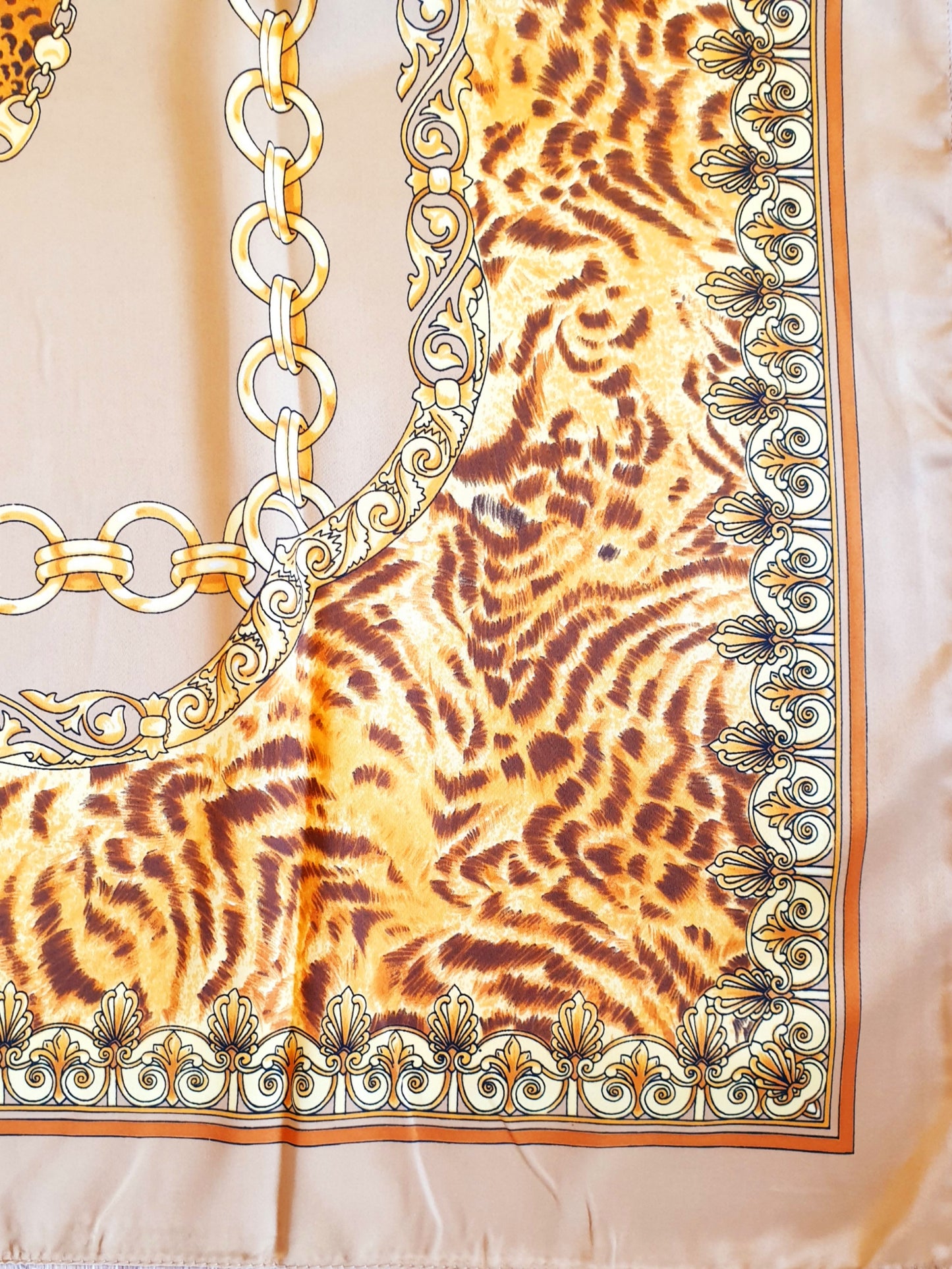 Carré Tuch Schal Camel gelb Leo Print floral