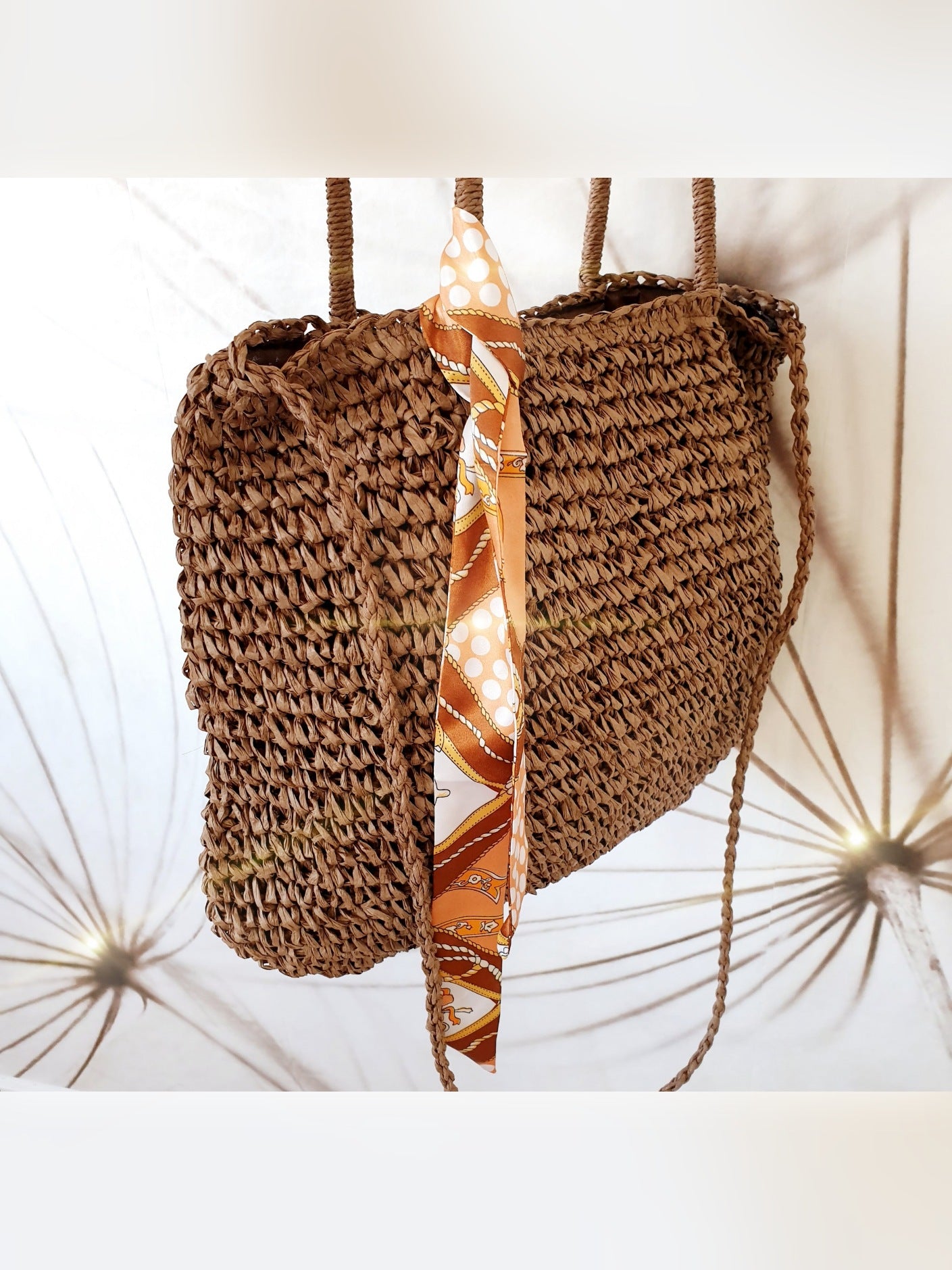 Satinband schmal in Orange Camel