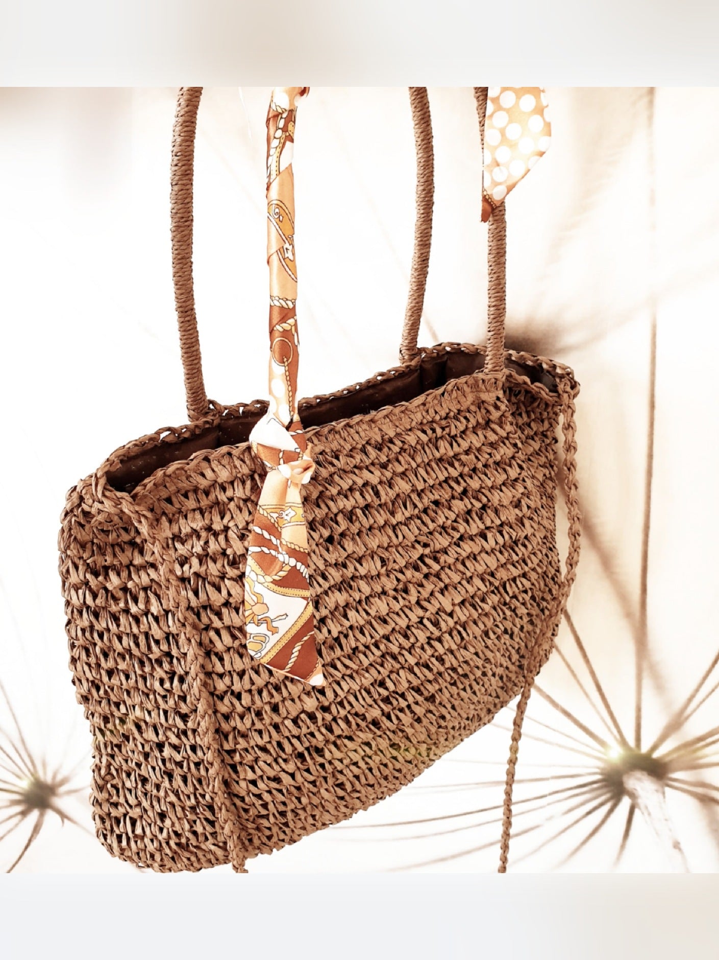 Satinband schmal in Orange Camel