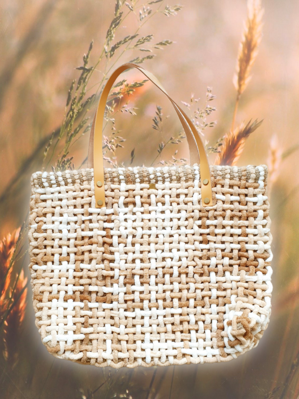 shopper-tasche-gestrickt-camel-chenille-1