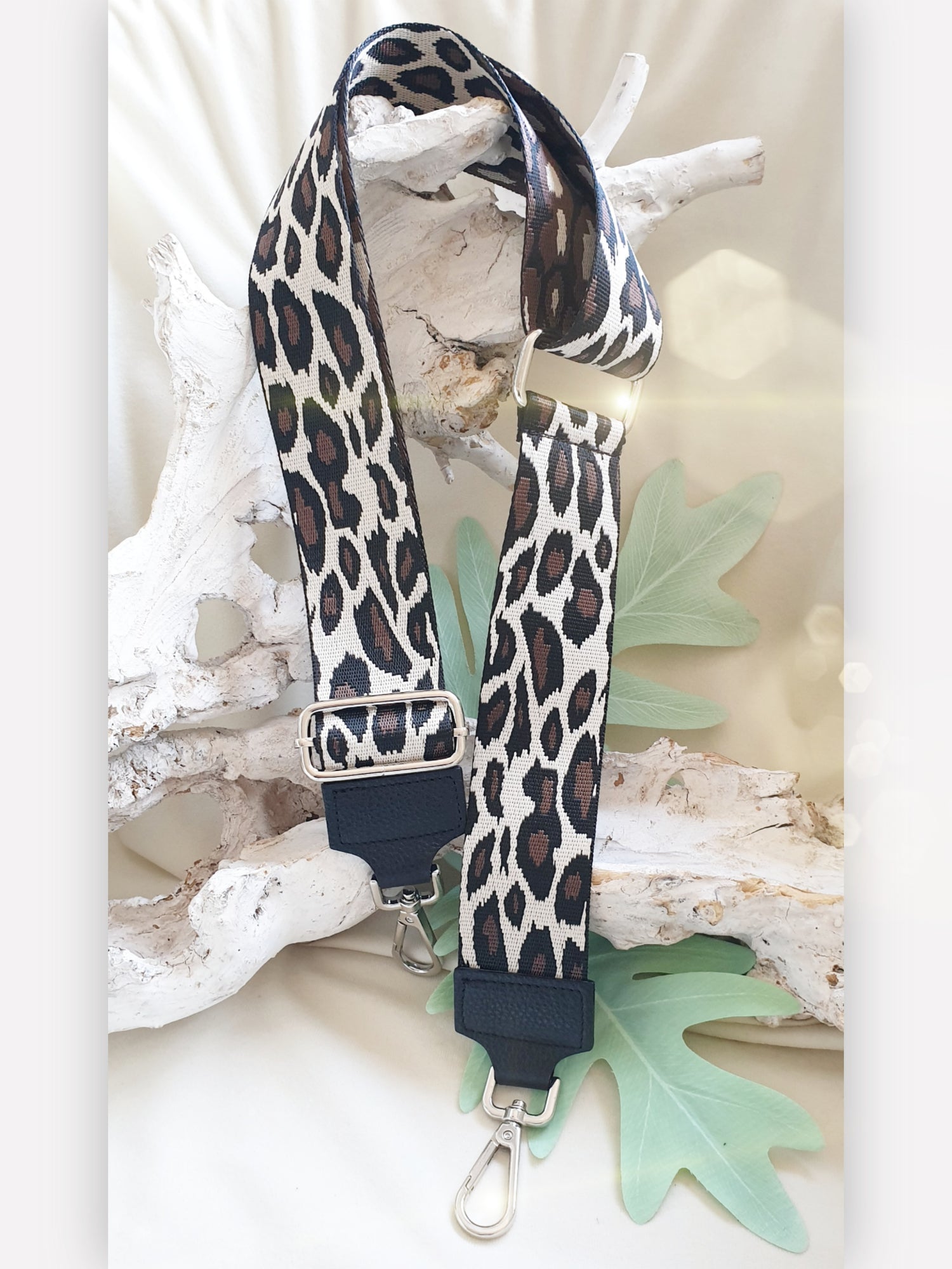 Taschengurt zum Austauschen in braun Tönen mit leomuster