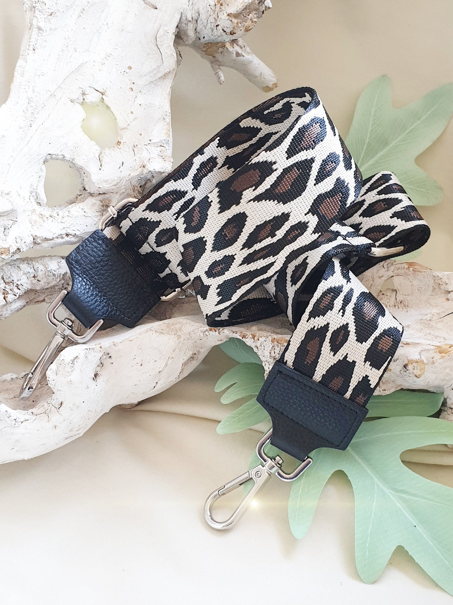 Taschengurt zum Austauschen in braun Tönen mit leomuster