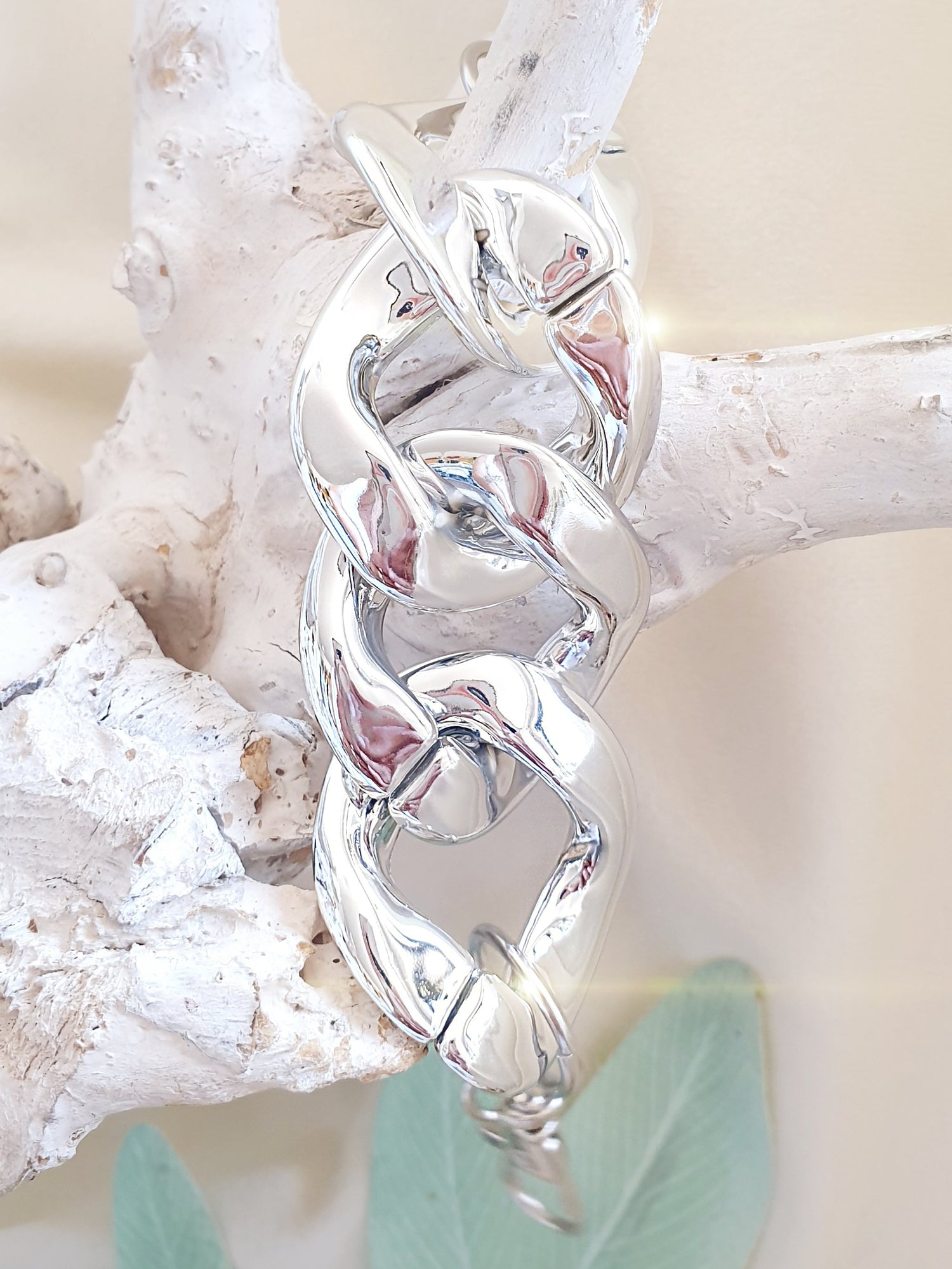 TASCHENGURT Verlängerung dicke Kette Silber